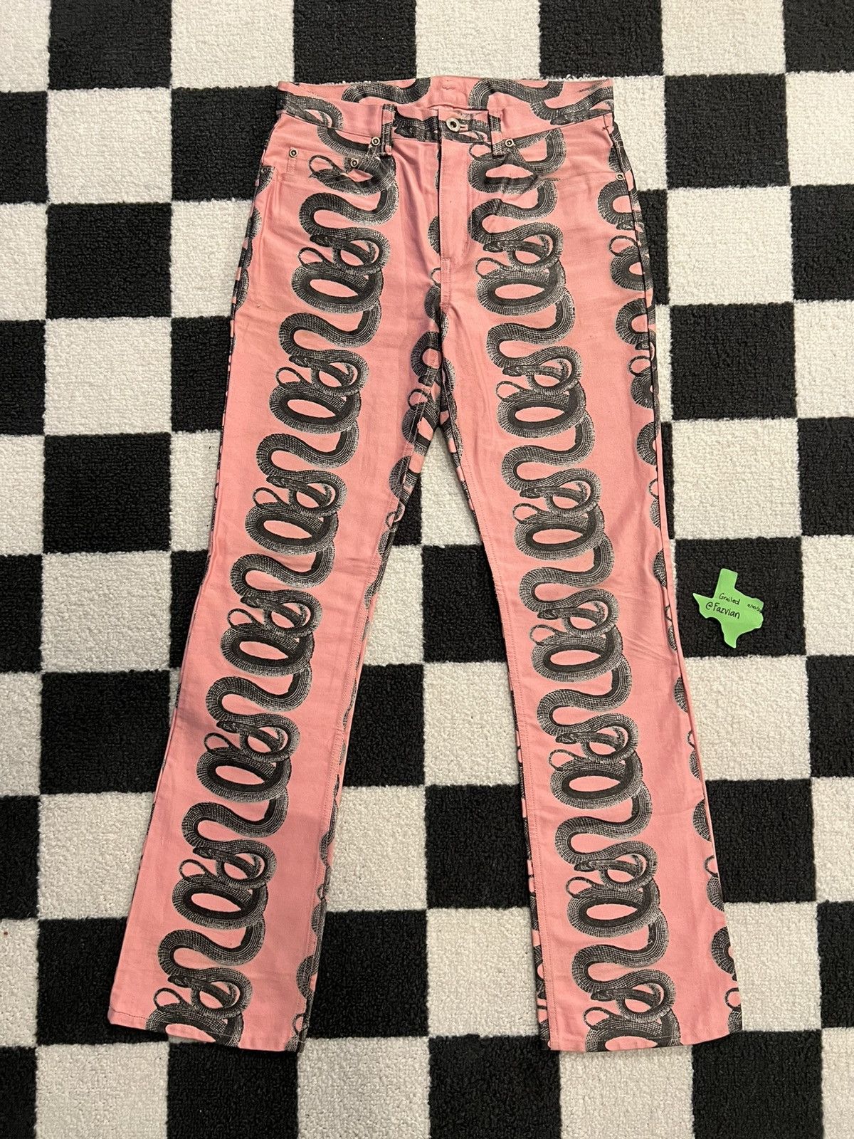 Hysteric Glamour Hysteric Glamour Pink Snake Bootcut Pants Size US 30 / EU 46 - 1 Thumbnail