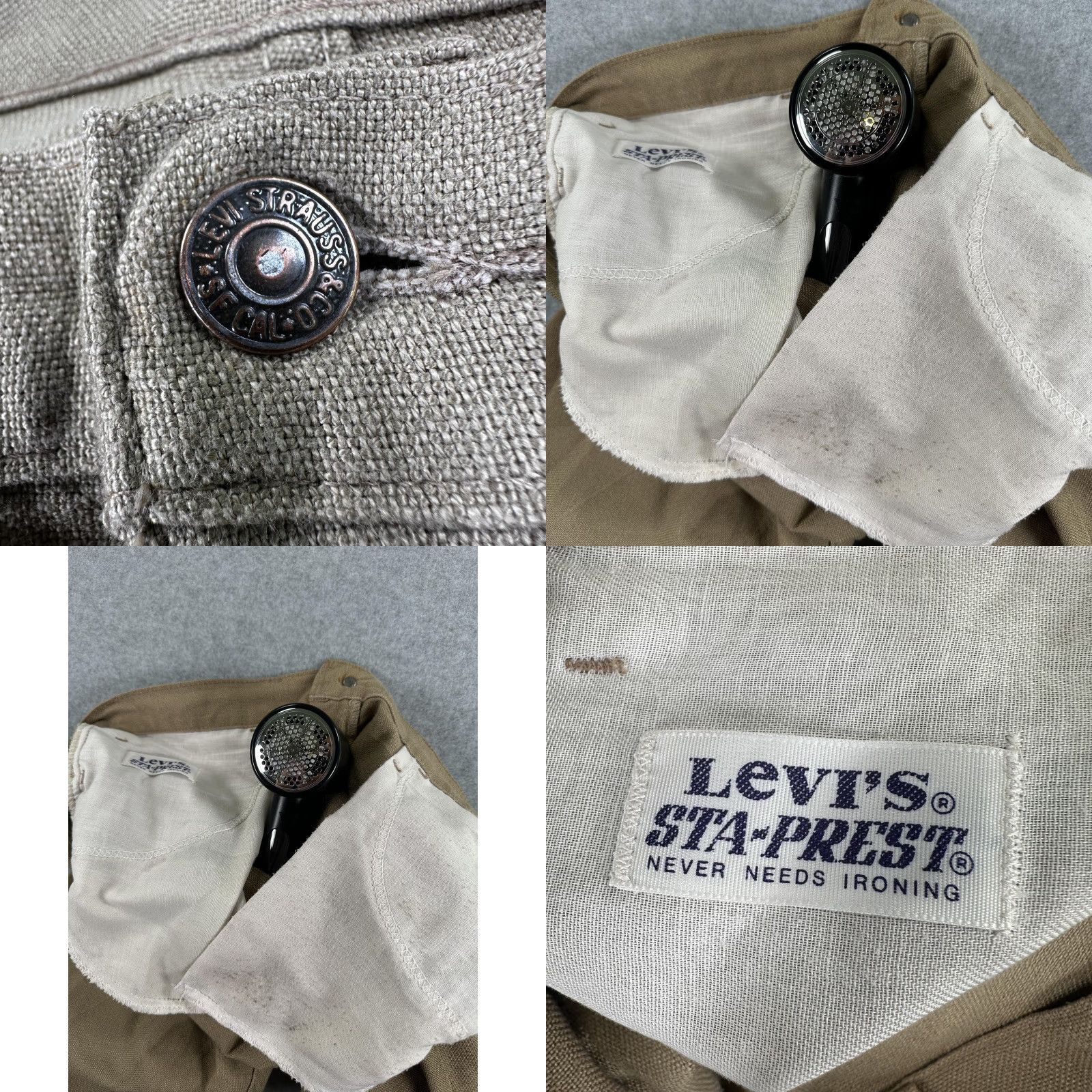 Levi's VINTAGE Levi's Sta-Prest Pants Mens 34x30 Brown Bootcut Canvas USA Workwear Size US 34 / EU 50 - 8 Thumbnail