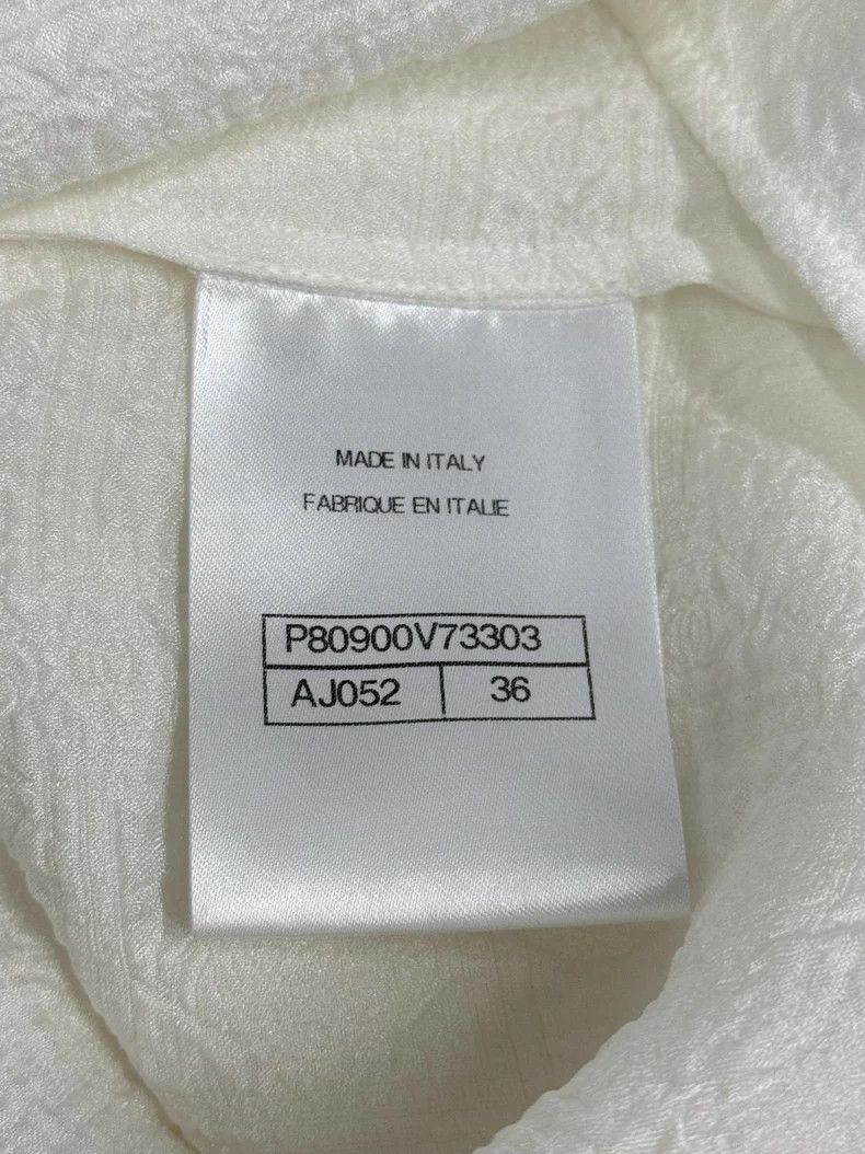 Chanel Chanel 26C early spring vacation white silk jacquard off-s Size XS / US 0-2 / IT 36-38 - 6 Thumbnail