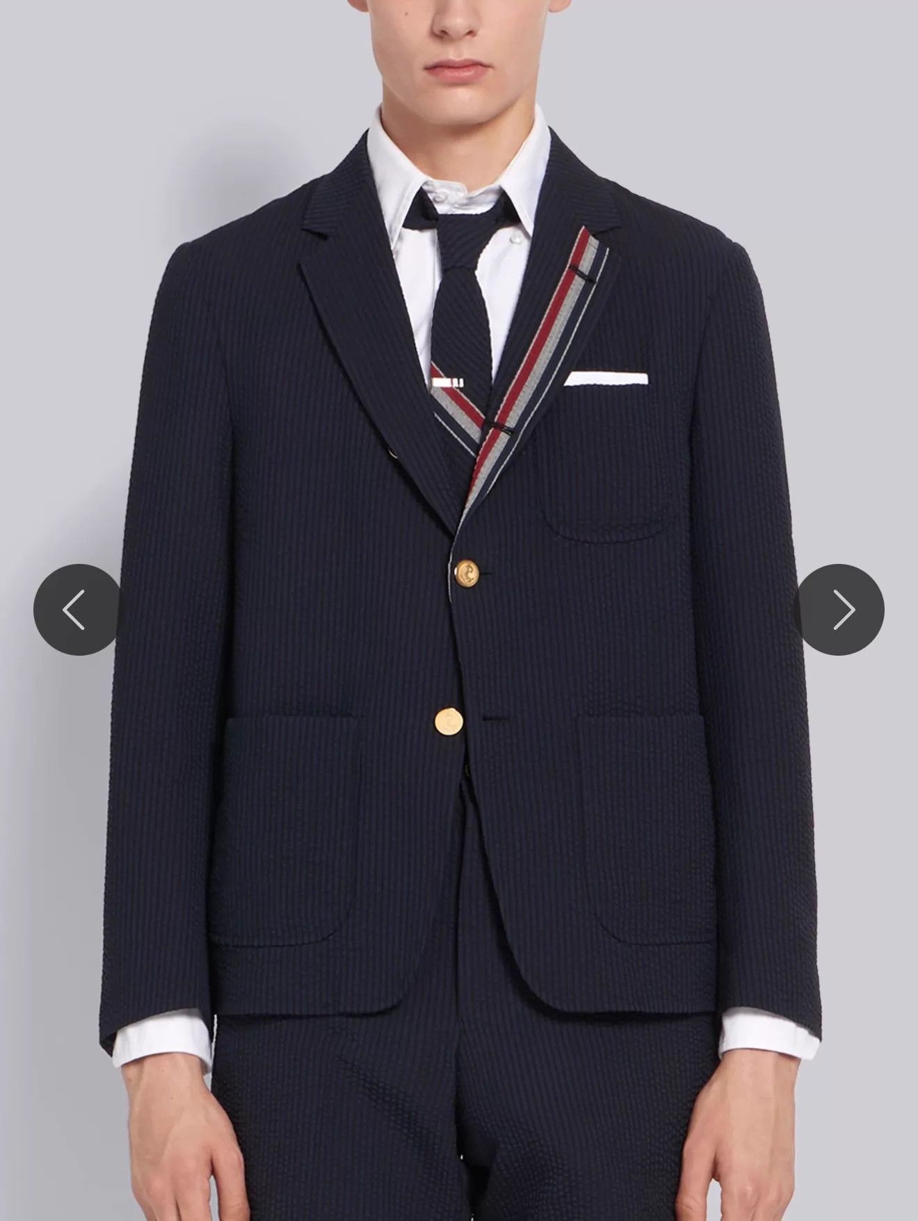 Thom Browne Thom Browne Men's Casual Blazer Navy Tricolor 2 Size US M / EU 48-50 / 2 - 7 Thumbnail