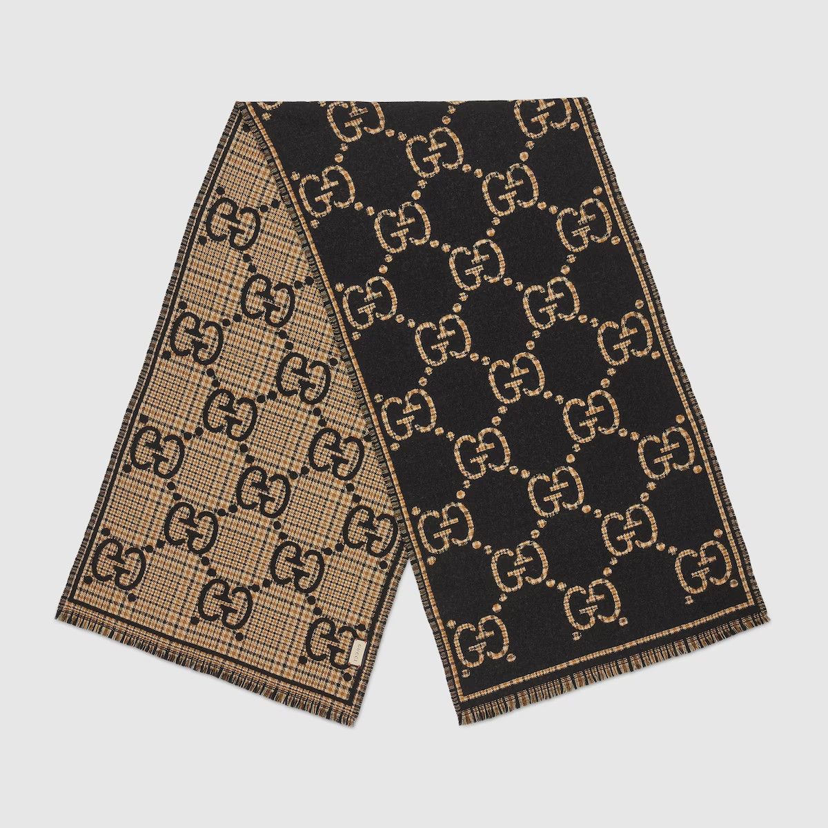 Gucci GUCCI SCARF MONOGRAM WOOL CASHMERE SILK 660025 4G386 1079 | Grailed