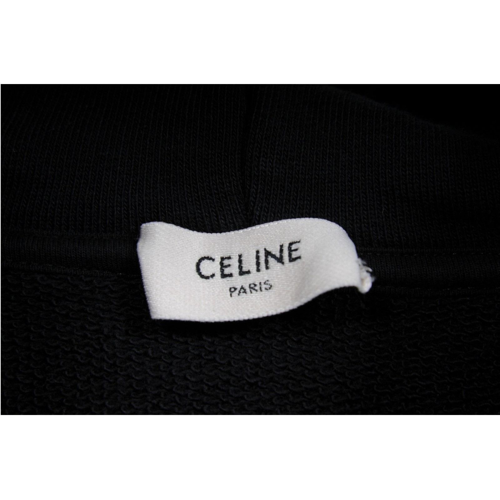 Celine Embroidered Logo Hoodie Black White Pullover Size US L / EU 52-54 / 3 - 5 Thumbnail
