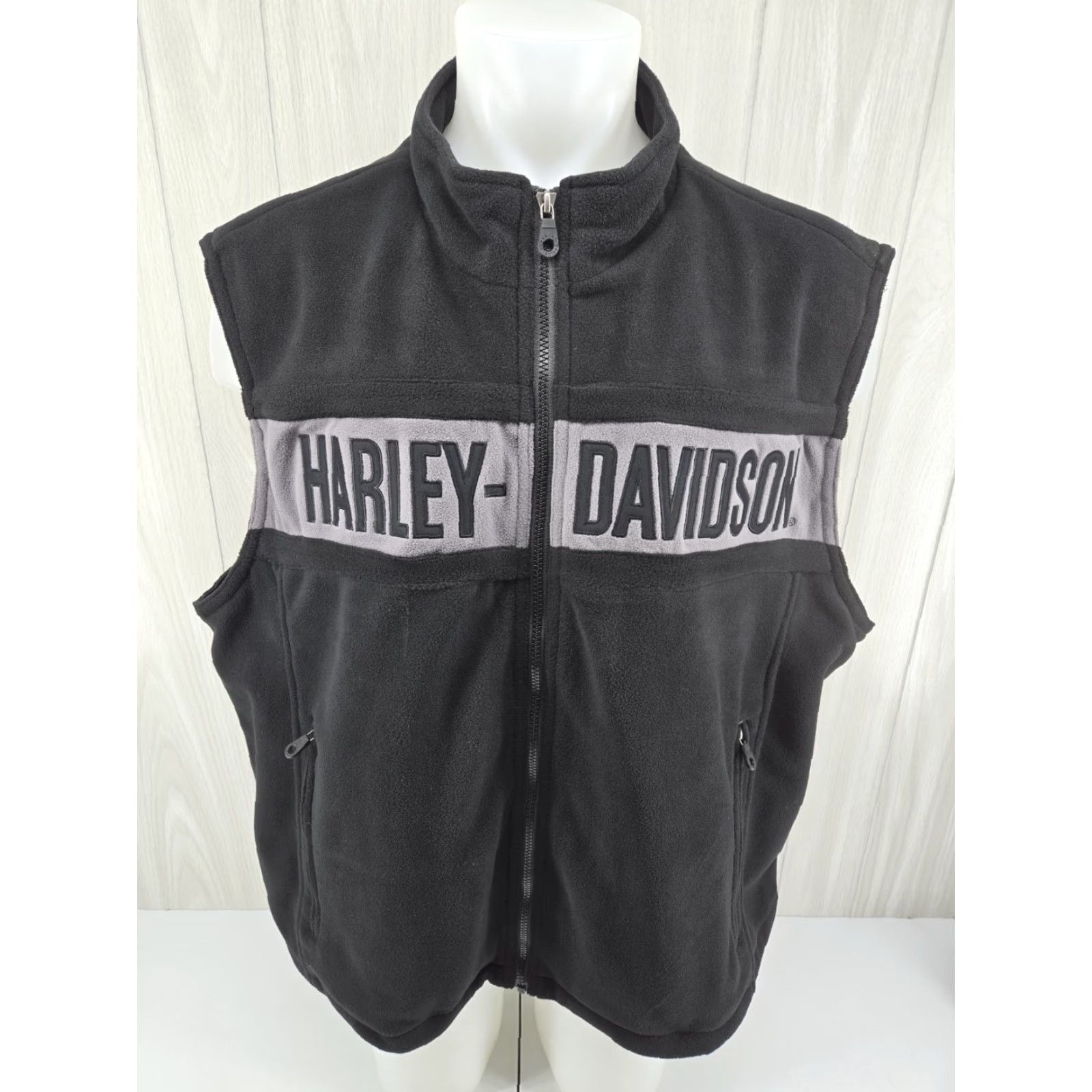 Harley Davidson Harley-Davidson Black Fleece Zip Up Vest Size 3XL Regular Men Logo Zip Vest 90s American Windbreaker Full Zip Vintage: No Size US XXL / EU 58 / 5 - 3 Thumbnail