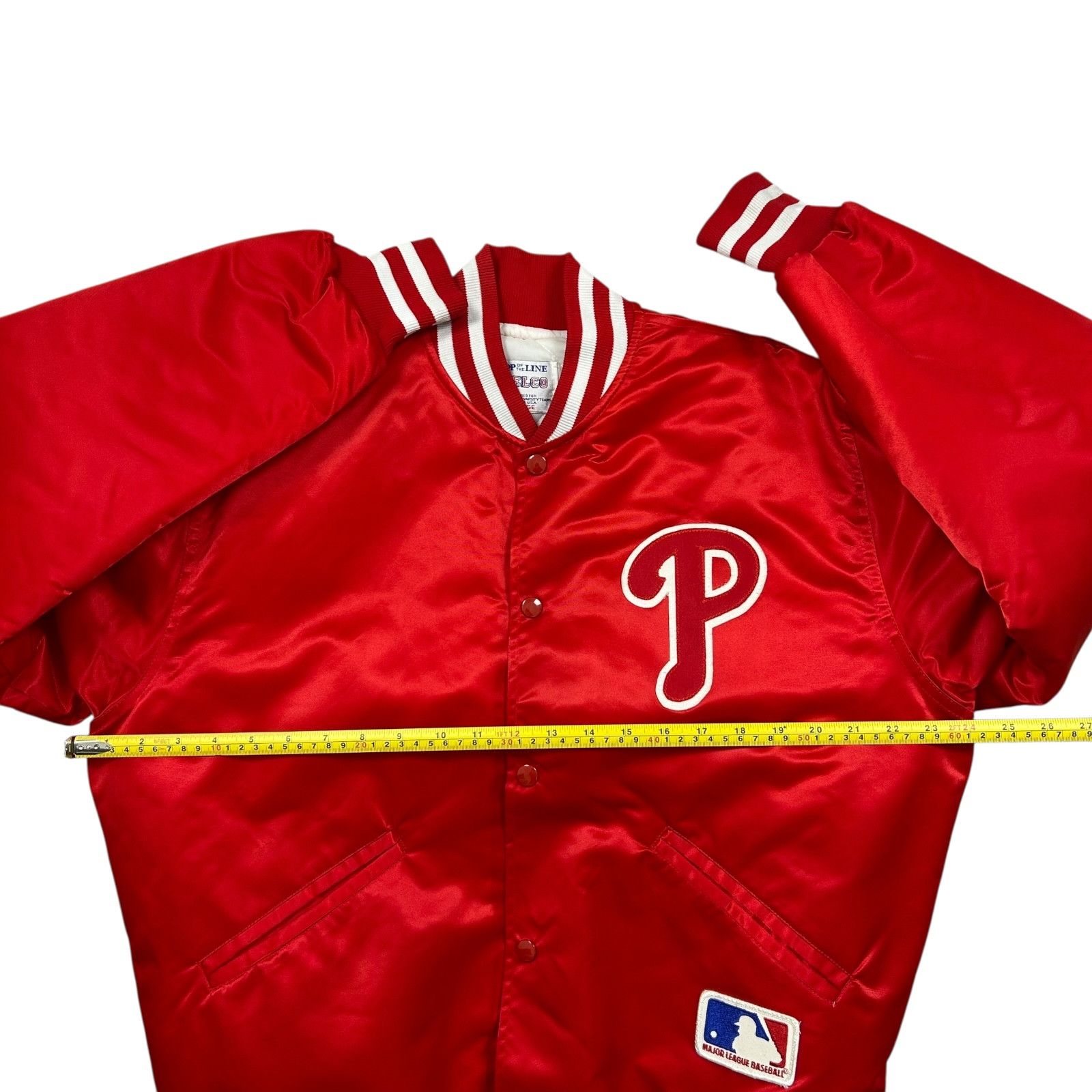 MLB VTG 90s PHILADELPHIA PHILLIES FELCO SATIN BOMBER JACKET Size US L / EU 52-54 / 3 - 10 Thumbnail