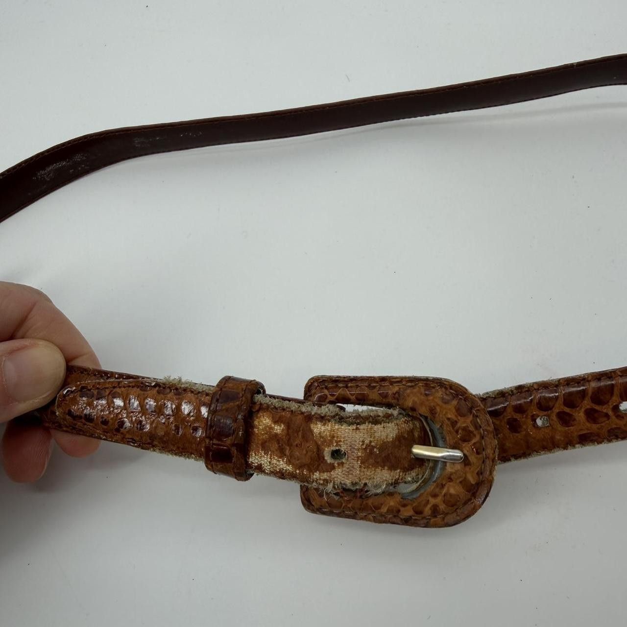 The Unbranded Brand Womens Genuine Snake Skin Belt Cognac Brown Size ONE SIZE - 3 Thumbnail