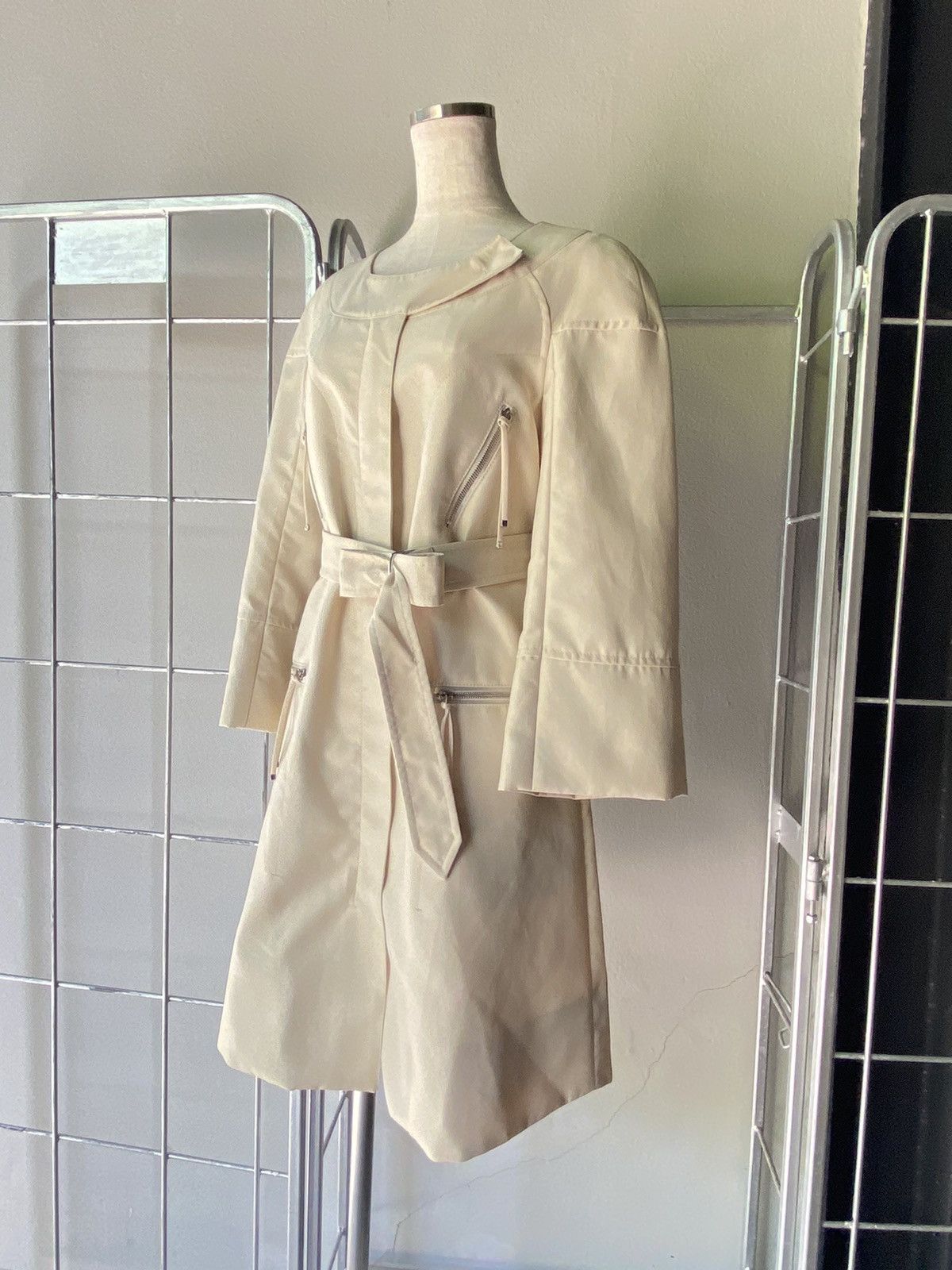 Sportmax SPORTMAX Light Gray Coat Dress Size M / US 6-8 / IT 42-44 - 23 Thumbnail
