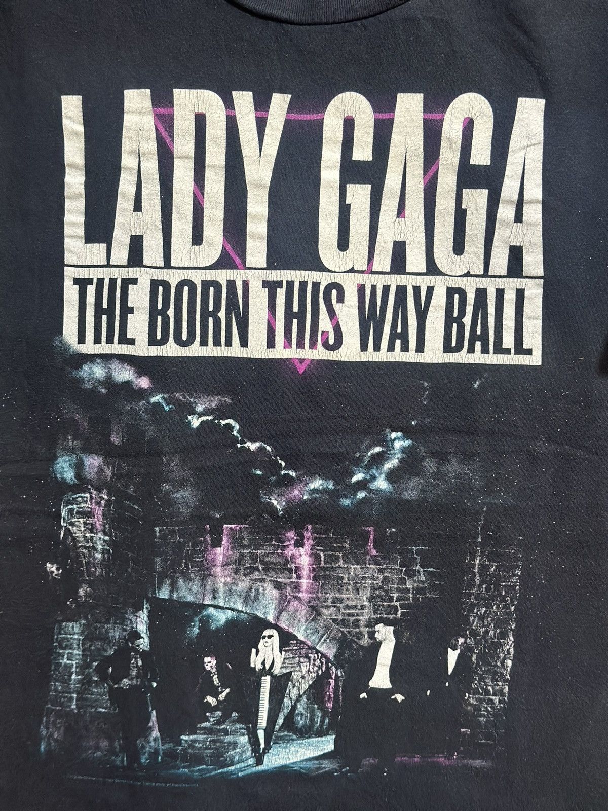 Band Tees Vintage Lady Gaga The Born This Way Ball Faded Tee Size US S / EU 44-46 / 1 - 2 Thumbnail