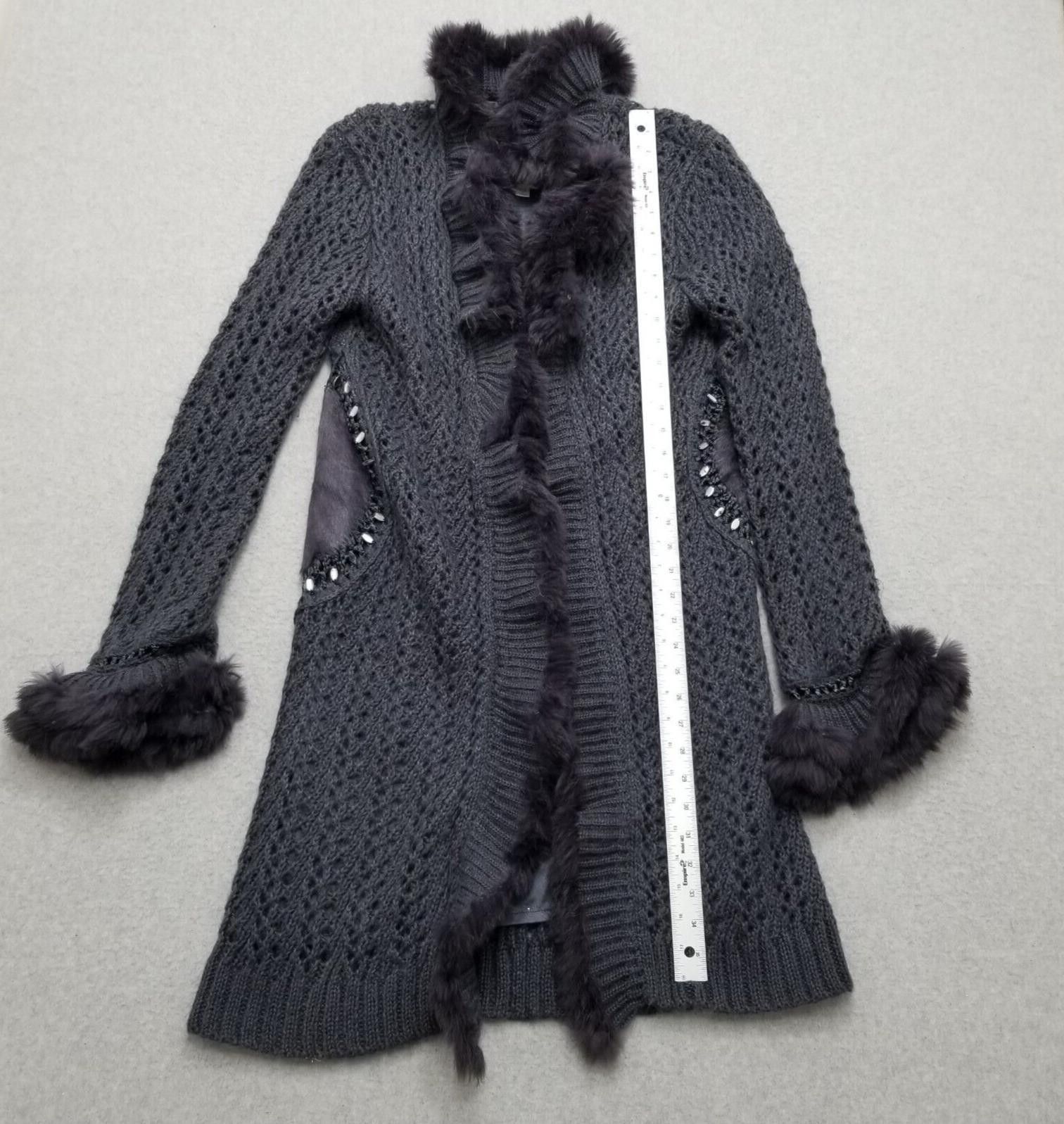 Other Ebene By Patrick Assuline Cardigan Womens 2 Gray Rabbit Fur Size XS / US 0-2 / IT 36-38 - 4 Thumbnail