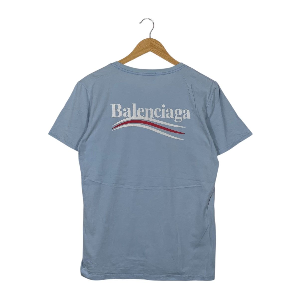 Balenciaga Balenciaga Paris Logo T-Shirt Blue Small Logo Back Print Size US M / EU 48-50 / 2 - 4 Thumbnail
