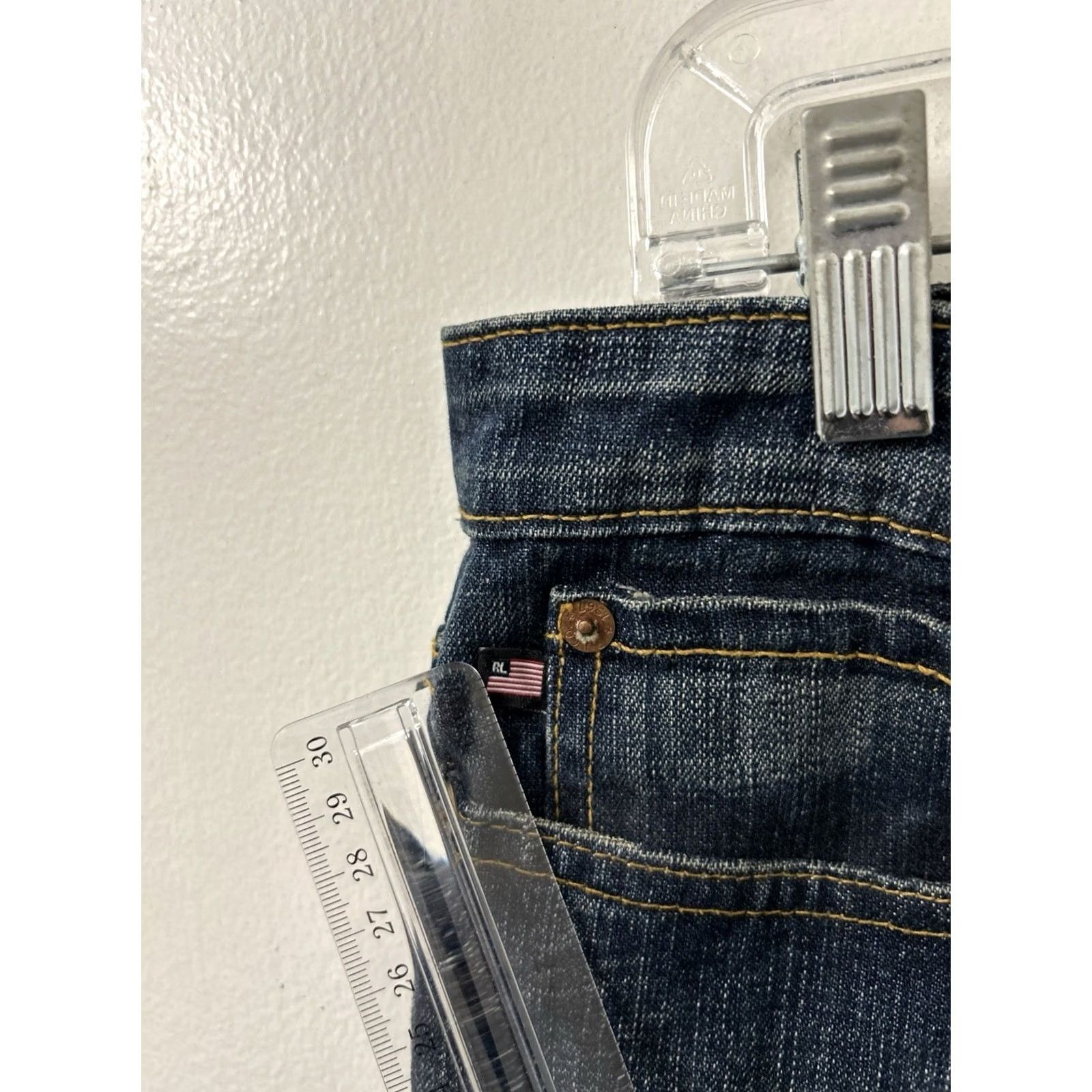 Vintage VTG Polo Jeans Ralph Lauren Womens Bootcut Jeans Melanie Dark Wash 30x31 Denim 100% Cotton Mid Rise Classic 5-Pocket Button Closure Size 30" / US 8 / IT 44 - 4 Thumbnail