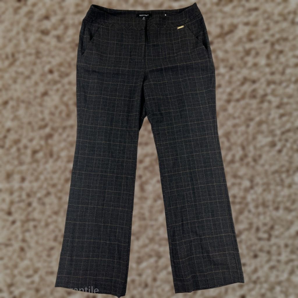Ellen Tracy Ellen Tracy Pants Womens 14 Gray Plaid Polyester Blend Stretch Pockets Shirt/Category: Pants Size 36" / US 14 / IT 50 - 1 Thumbnail