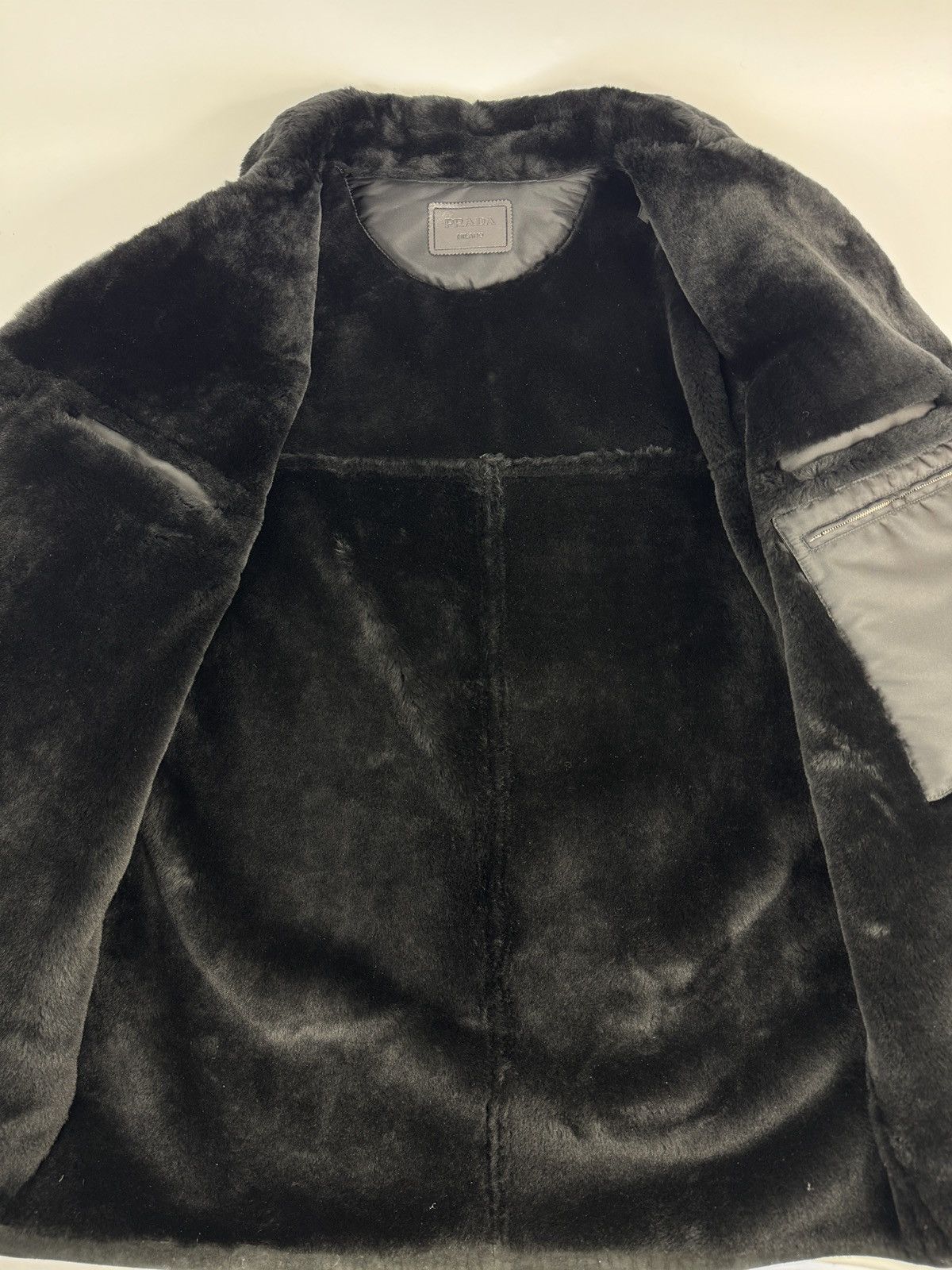 Prada 2 IN 1 SHEARLING /SUEDE AND REMOVABLE GILET CABAN COAT Size US XL / EU 56 / 4 - 5 Thumbnail