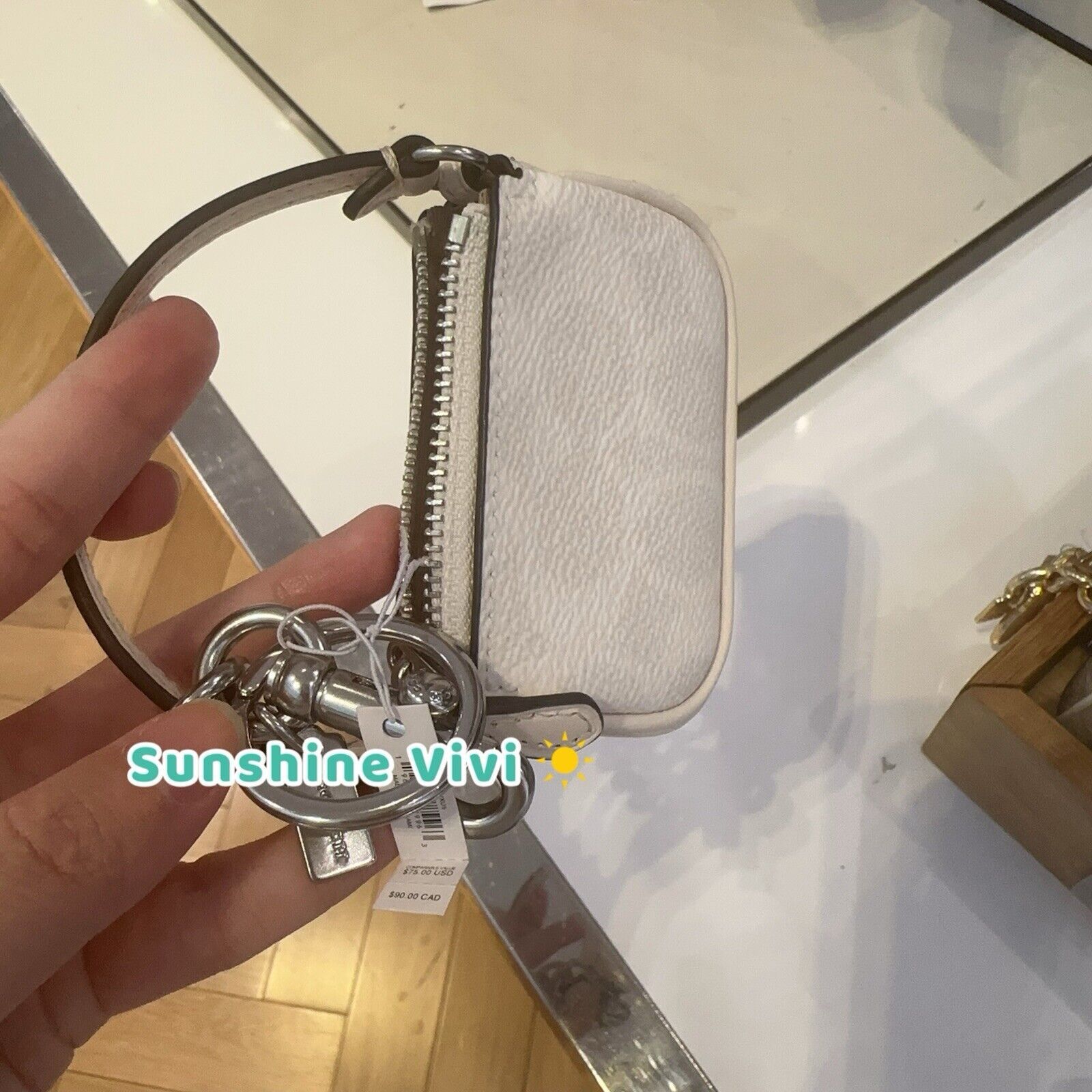 Coach NWT Coach Mini Nolita Bag Charm Sv/White /Chalk CX067 Size ONE SIZE - 6 Thumbnail
