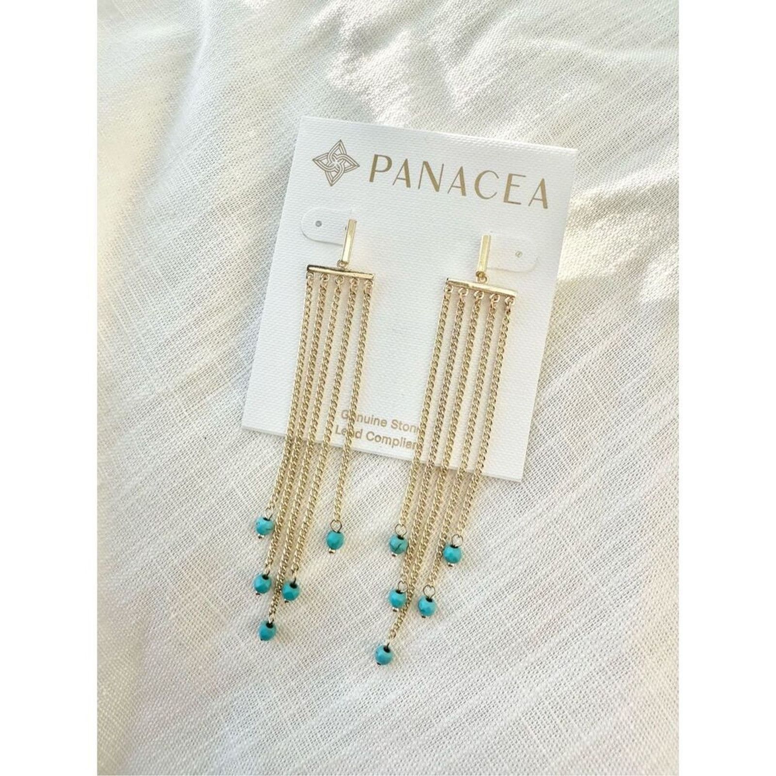 Nordstrom Panacea turquoise and chain dangle earrings Size ONE SIZE - 1 Thumbnail