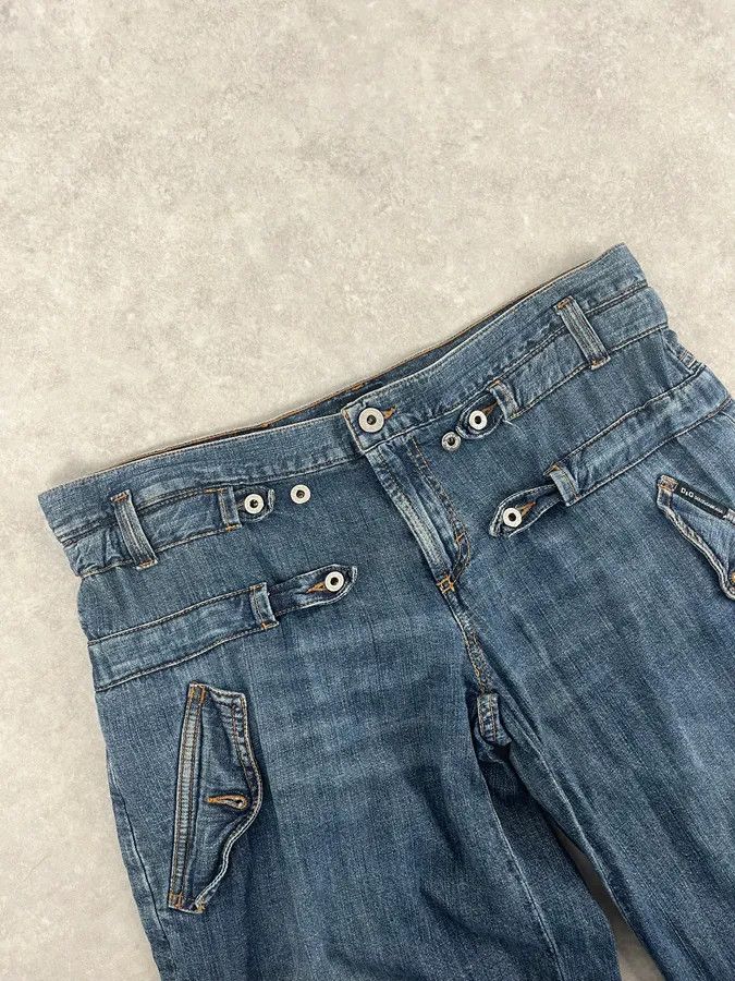 Dolce & Gabbana SS2004 Dolce & Gabbana Blue Technical Flared Denim Jeans Size US 32 / EU 48 - 6 Thumbnail