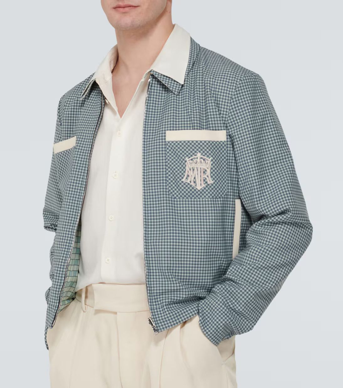 Amiri o1y0525 Logo Reversible Jacket in Sage Green Size US M / EU 48-50 / 2 - 4 Thumbnail