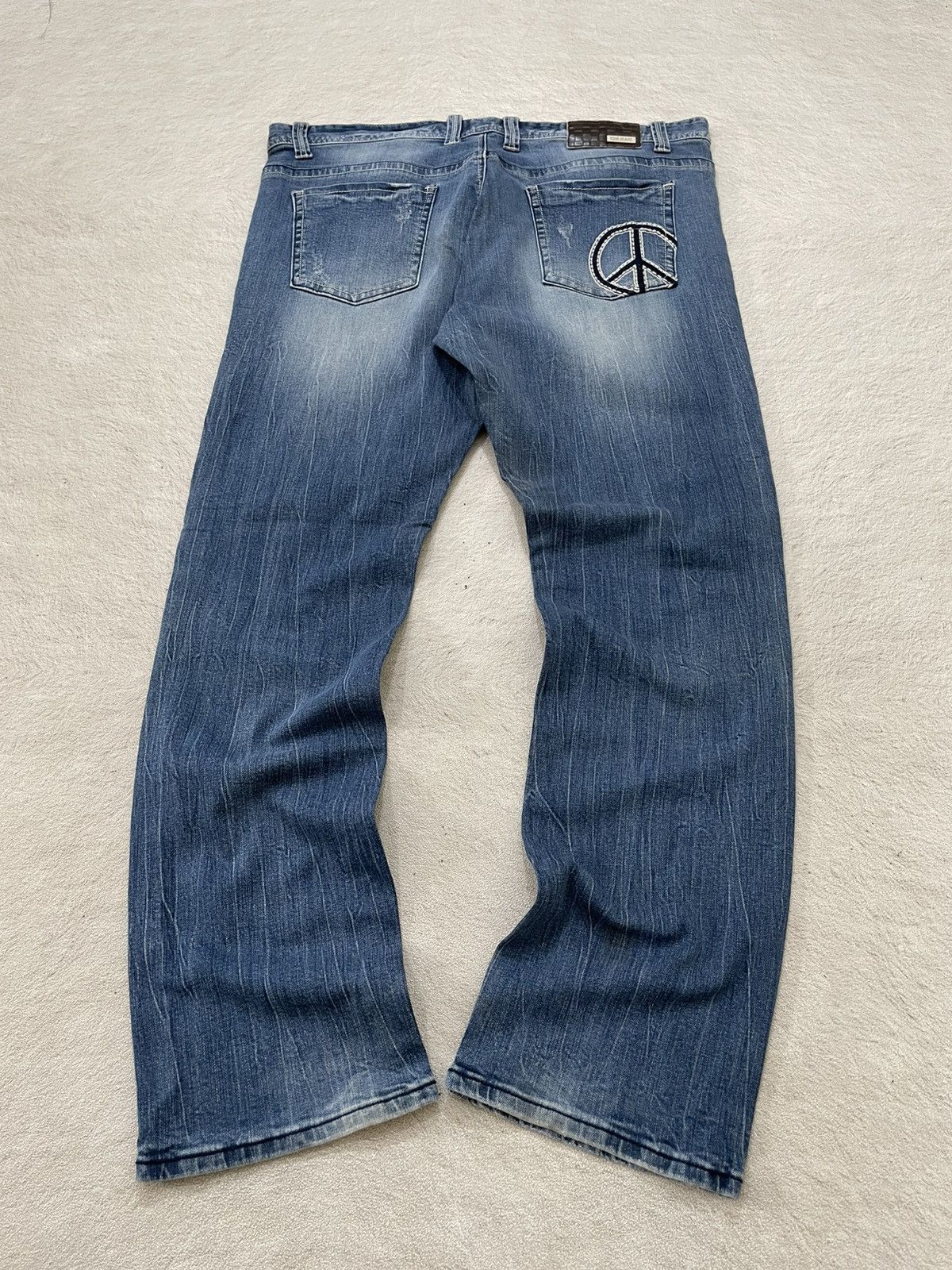 Japanese Brand 2000s TBJ Japanes Mudwash Denim Loose Y2K Embroidered Size US 40 / EU 56 - 7 Thumbnail