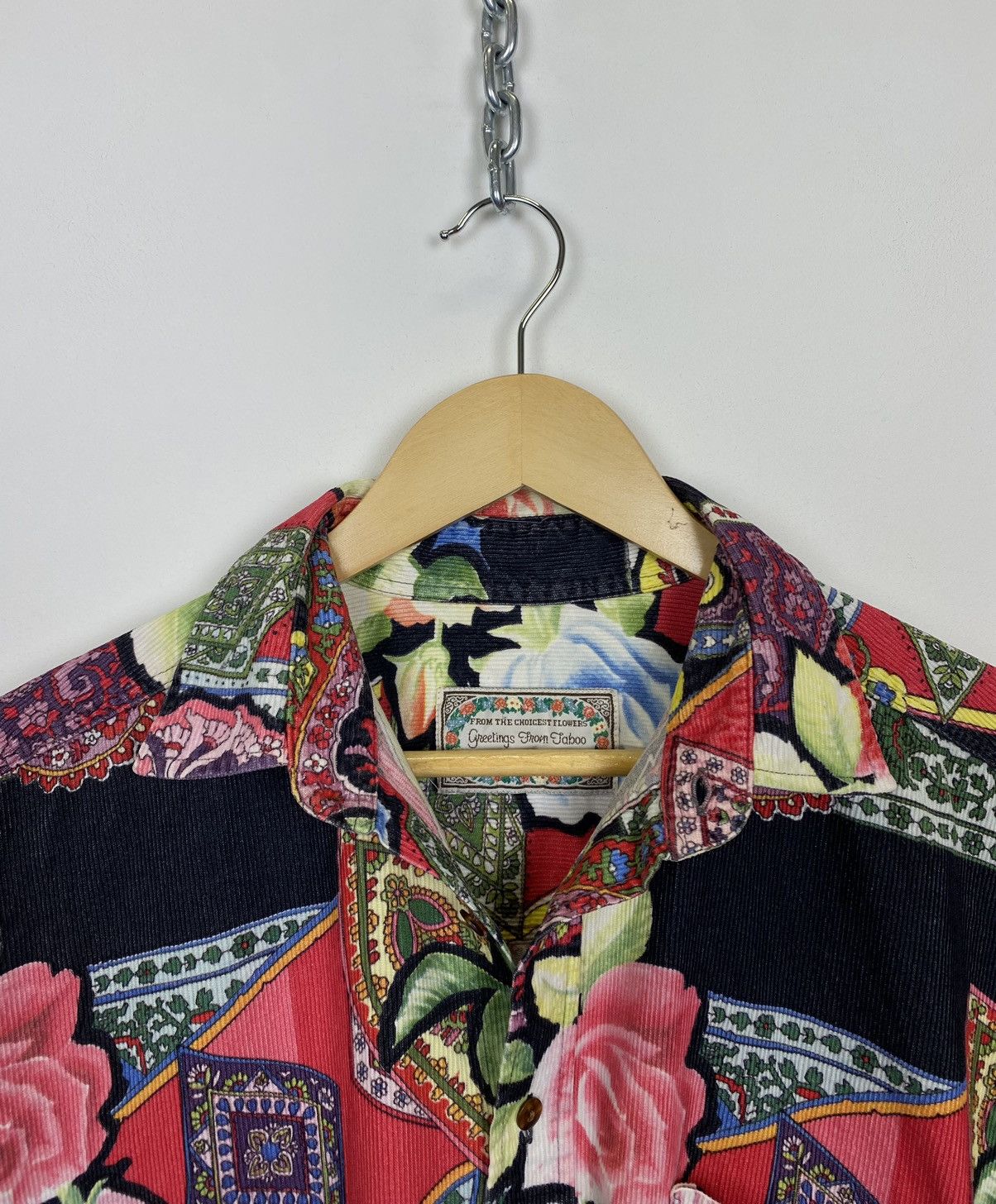 Other Vintage Y2K Flower Art Corduroy Shirt Buttons-Up Men’s Sz L Size US L / EU 52-54 / 3 - 4 Thumbnail
