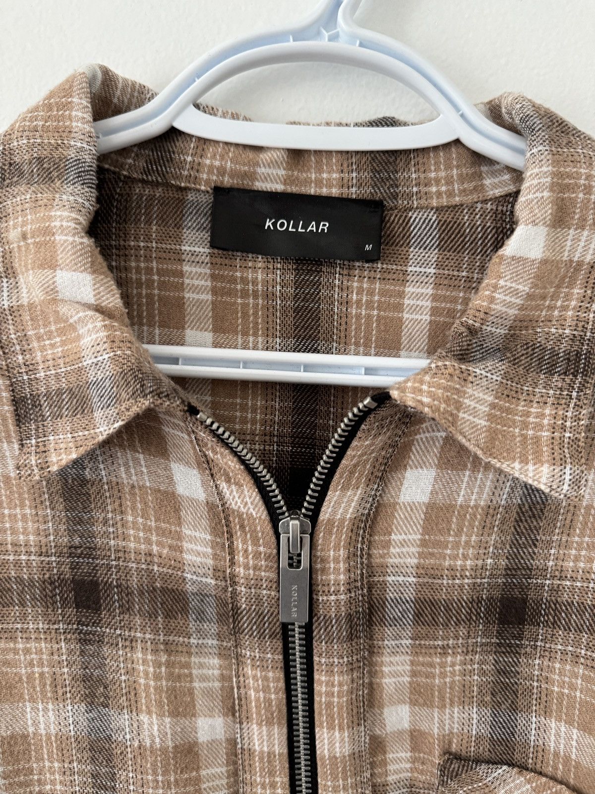 Kollar Clothing Beige Flannel Kollar Clothing Quarter Zip Size US M / EU 48-50 / 2 - 2 Thumbnail