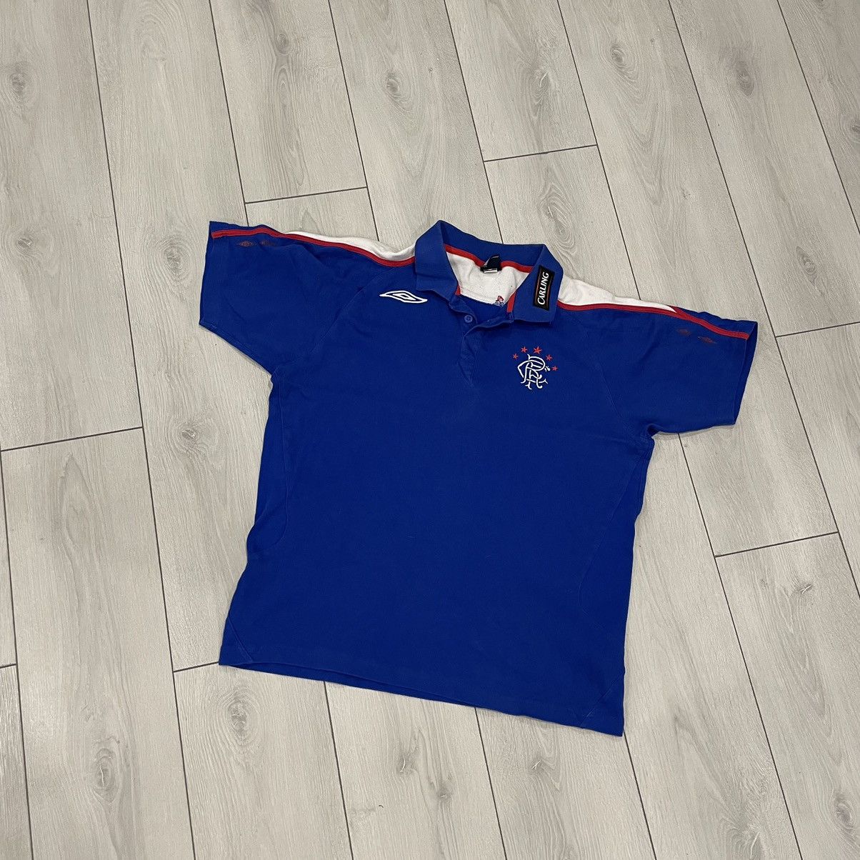 Umbro × Vintage Umbro Carling Rangers 90s polo tee jersey shirt Size US XL / EU 56 / 4 - 1 Thumbnail