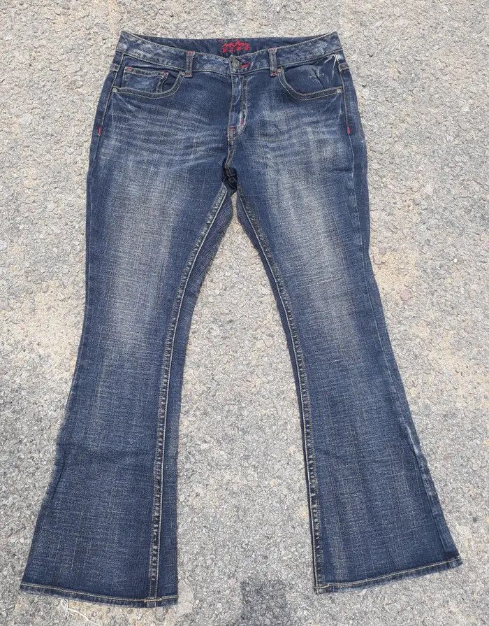 Japanese Brand 💥FINAL DROP💥FLARED 💥DENIM B.C.B.g SKULL BOOT CUT DENIM Size US 34 / EU 50 - 2 Thumbnail