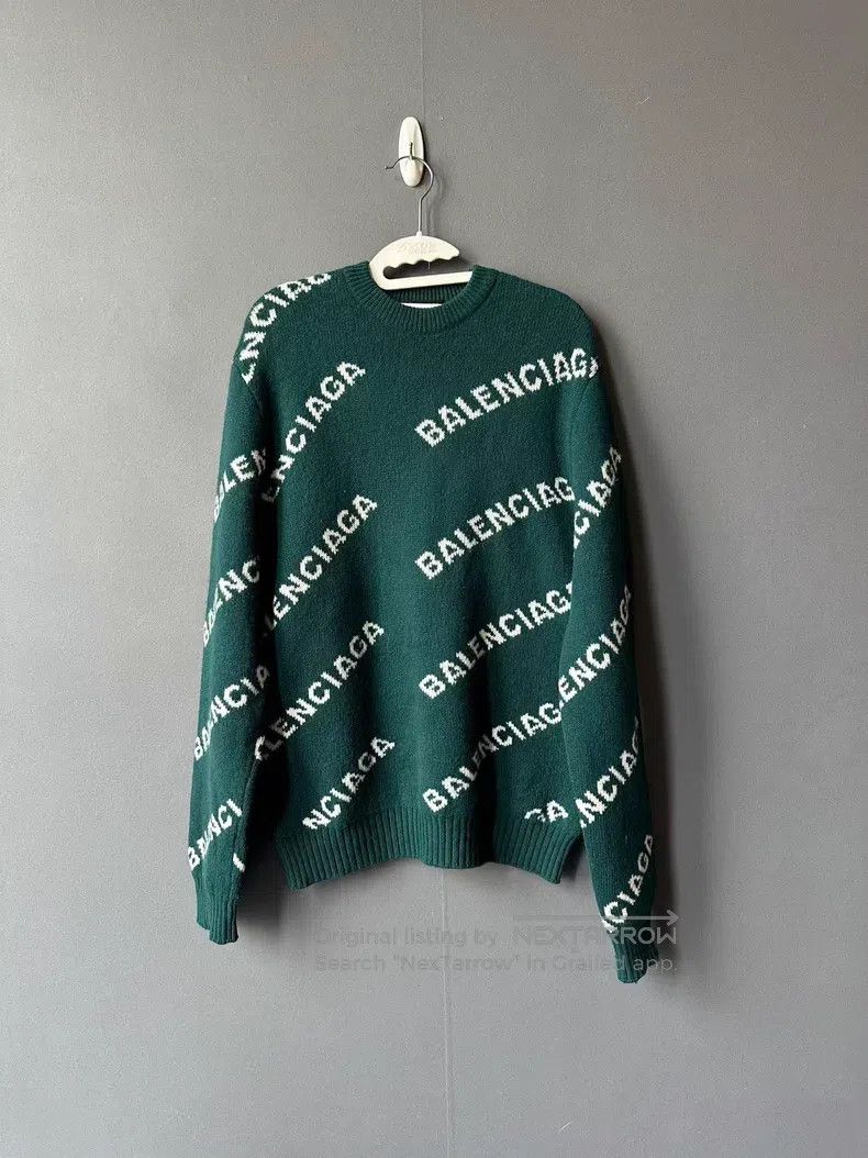 Balenciaga Balenciaga Forest Green Camo Knit Sweater Size US M / EU 48-50 / 2 - 1 Thumbnail