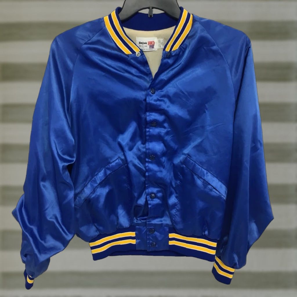 Vintage VINTAGE King Louie Jacket Flight Bomber USA Navy Blue Large MENS Cap/Standards? Size US L / EU 52-54 / 3 - 1 Thumbnail
