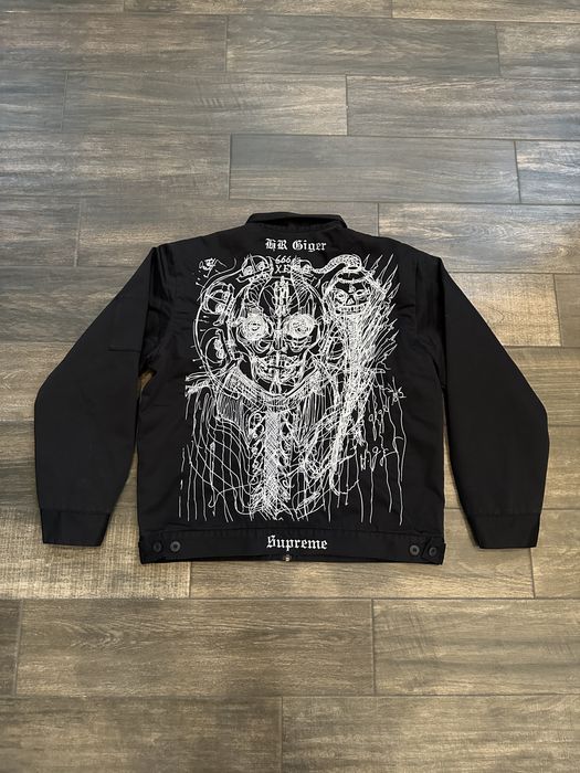 Supreme H. R. Giger Embroidered Quilted Work Jacket Black | Grailed