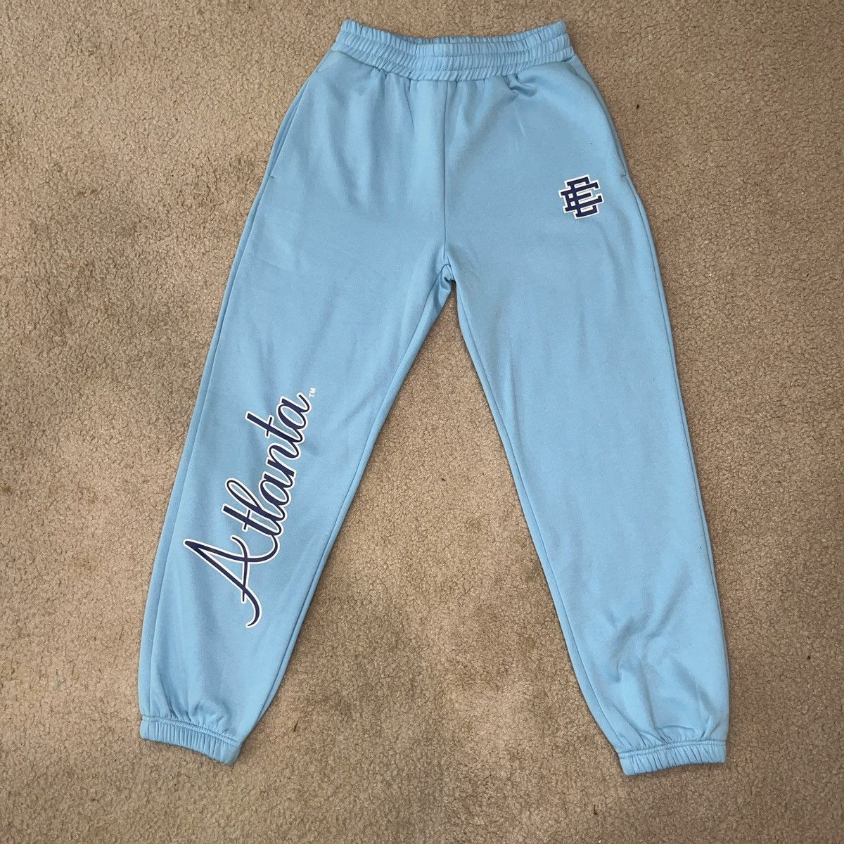 image of Eric Emanuel Atlanta Braves Ne Sweatpants in Blue, Men's (Size 32)