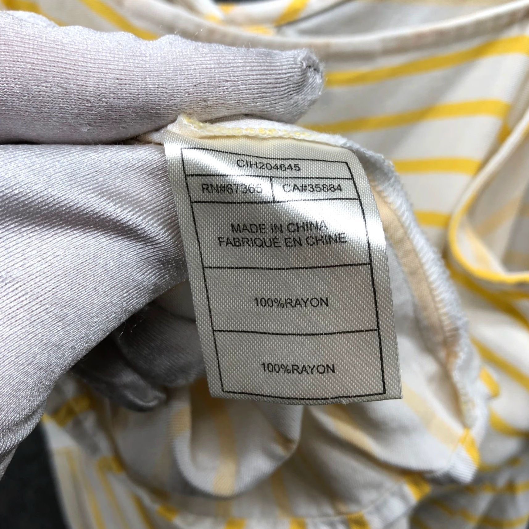 Vintage Cupcakes and Cashmere Camisole Top Womens M Yellow Striped V-Neck Rayon Viscose Tank Size M / US 6-8 / IT 42-44 - 5 Thumbnail
