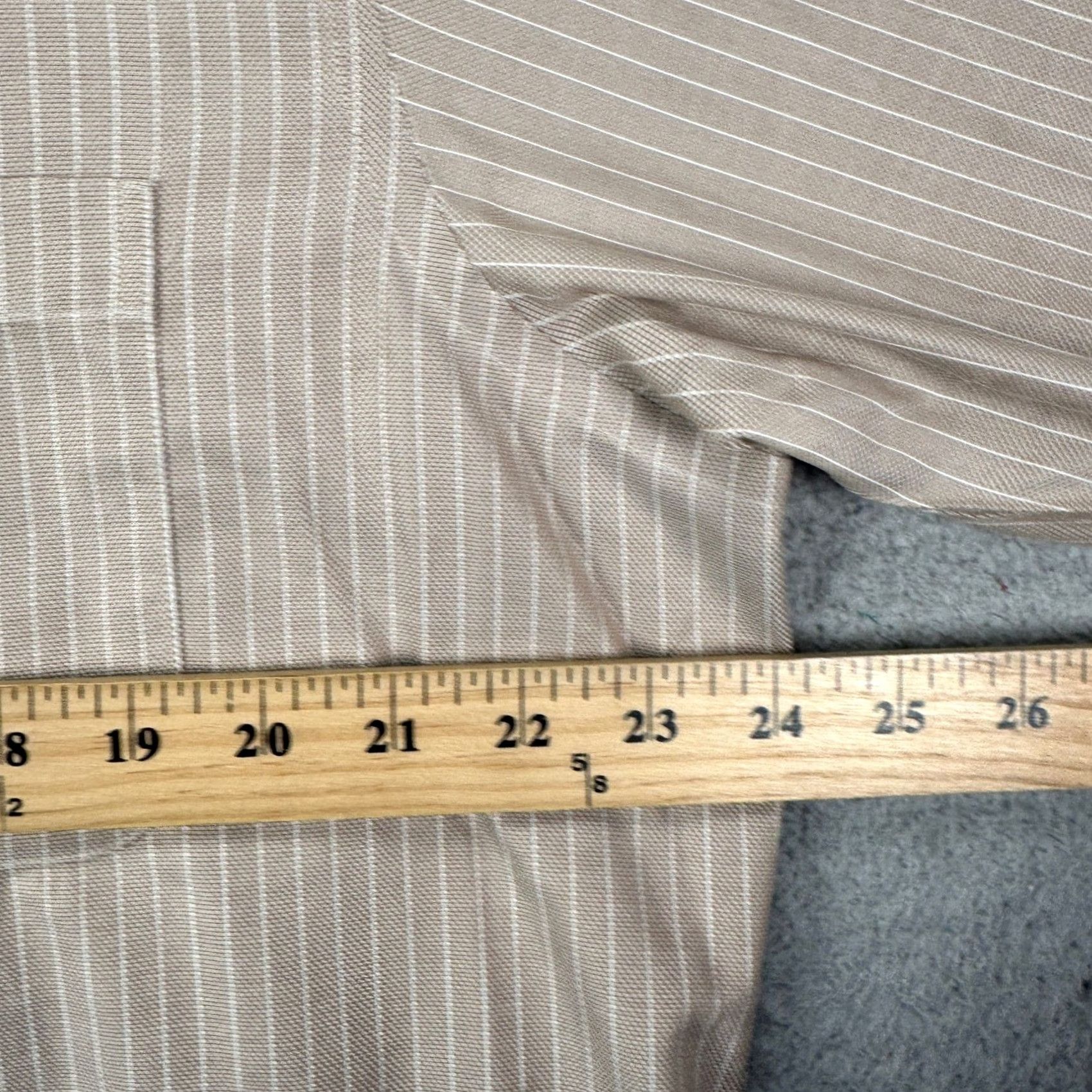 Vintage VINTAGE Paul Fredrick Mens 16.5-32 Shirt Dress Brown Stripes Classic Fit Button Down EUC Size 42R - 7 Thumbnail