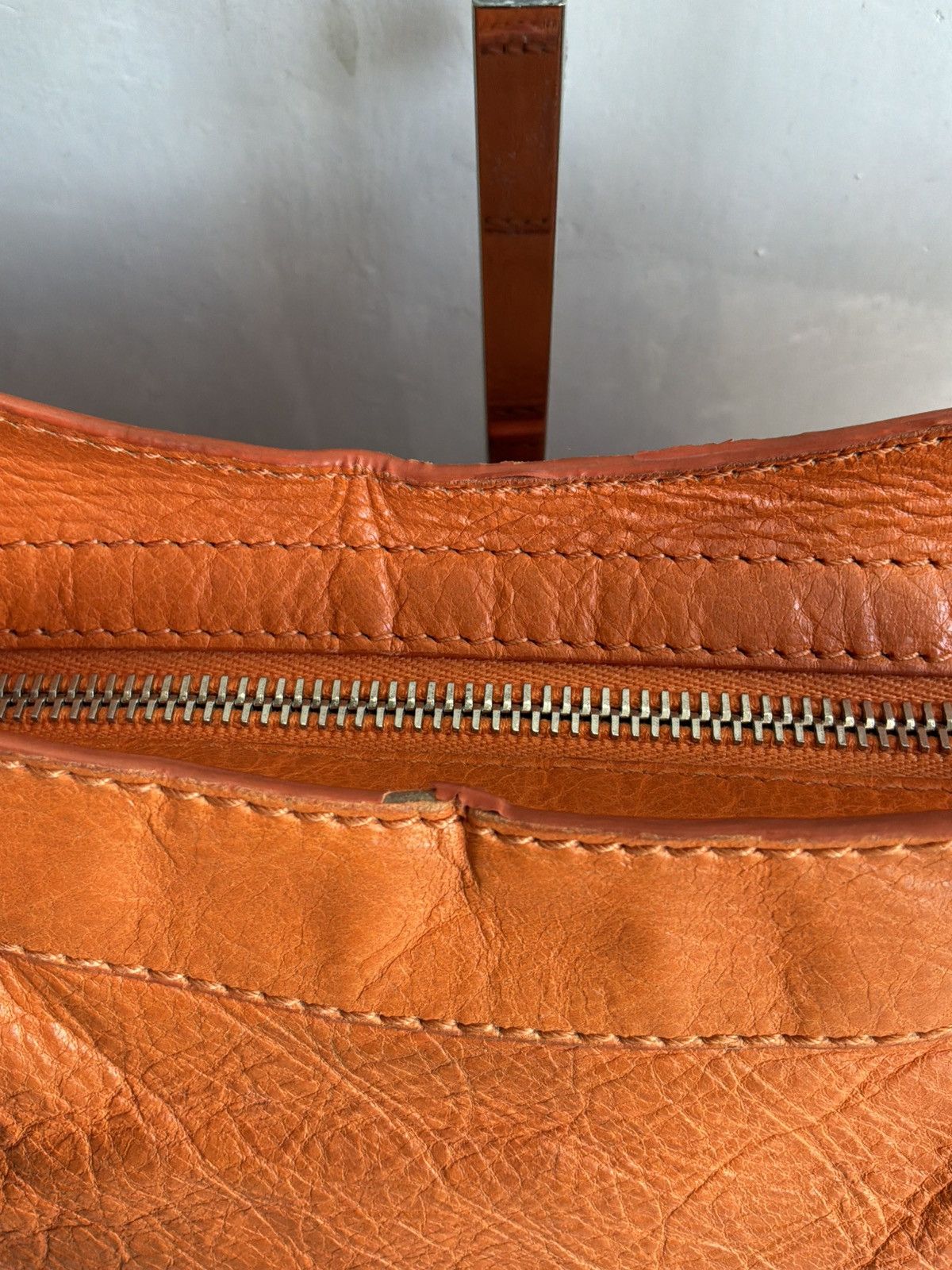 Balenciaga - Motorcyle Town - Orange Lambskin Crossbody Bag
