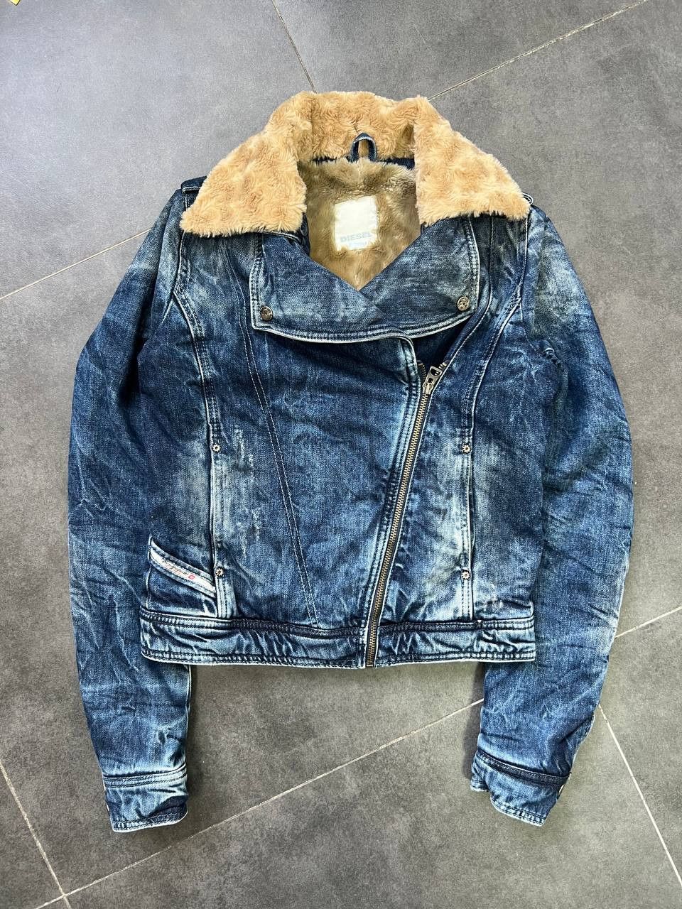 Diesel Crazy DIESEL Vintage Faux Fur Sherpa Washed Denim Jacket Size S / US 4 / IT 40 - 4 Thumbnail
