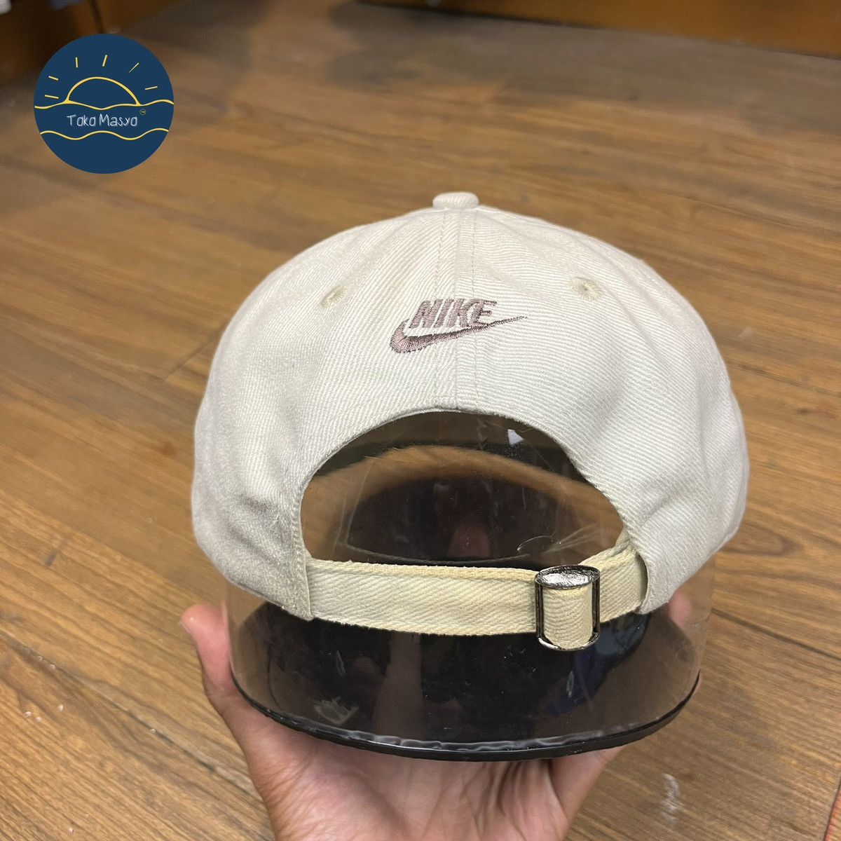 Nike × Vintage Vintage Nike 90’s Embroidered Swoosh Cap Green Visor - Cream Size ONE SIZE - 3 Thumbnail