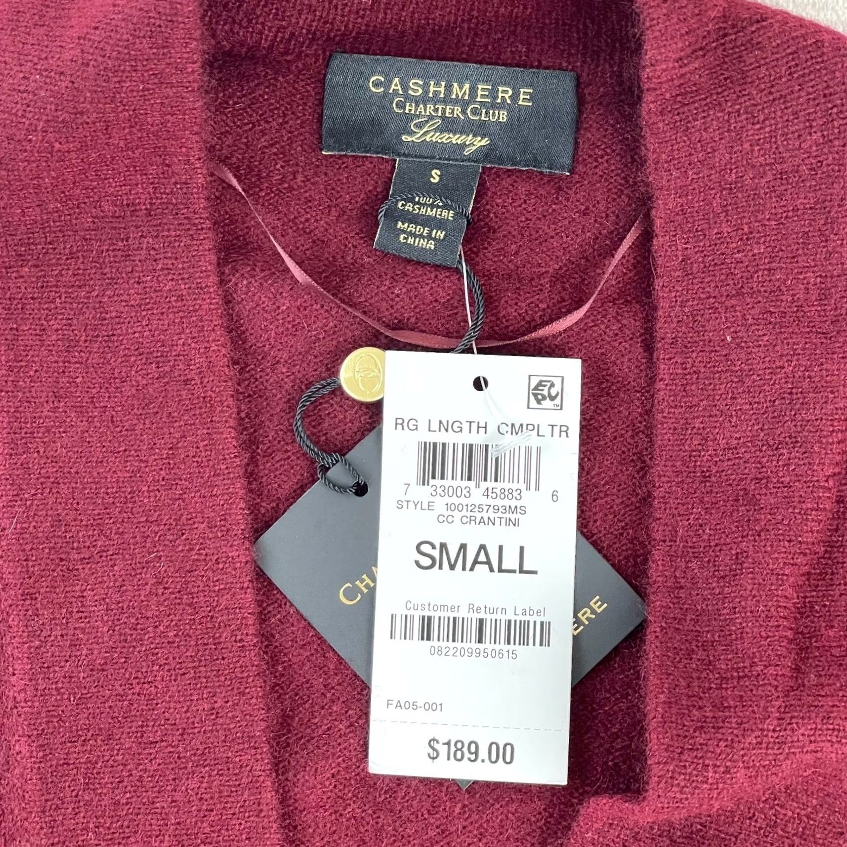 Charter Club Charter Club Duster Sweater Women S Cardigan 100% Cashmere Burgundy NWT 189 NWT Size S / US 4 / IT 40 - 2 Thumbnail
