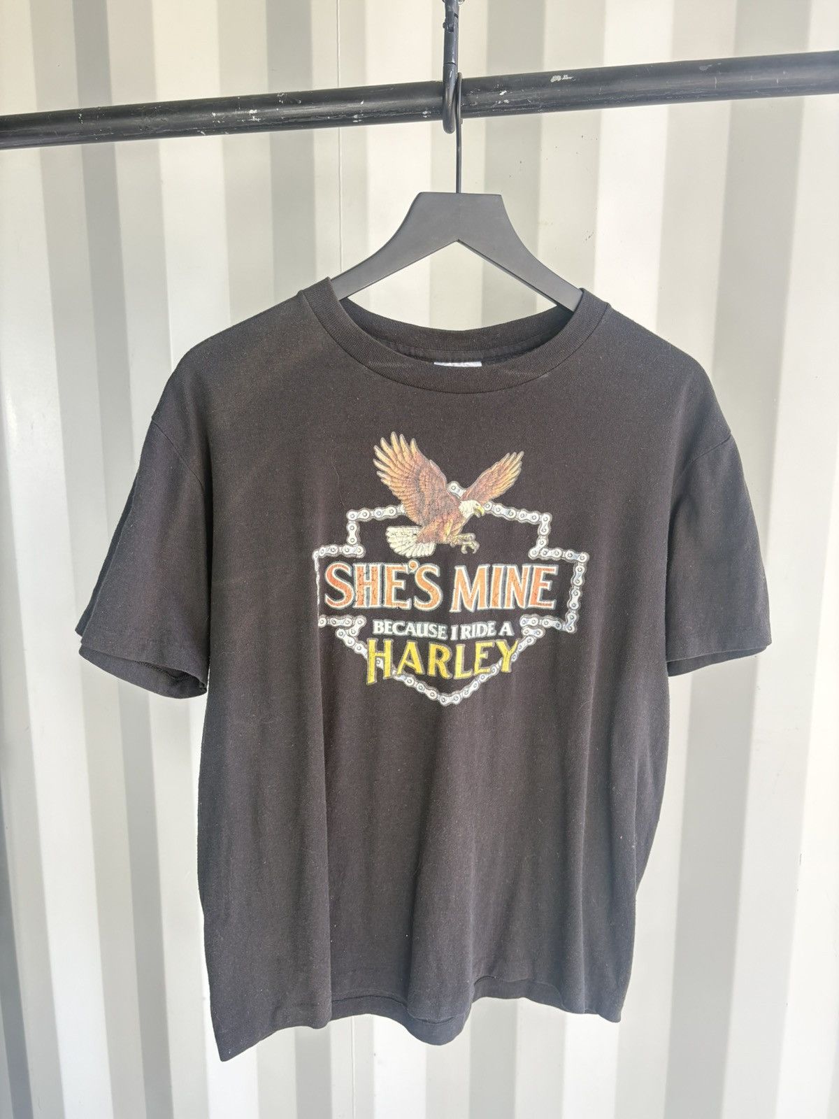 Harley Davidson Vintage Harley Shes Mine Shirt Band grunge Thrashed faded Size US M / EU 48-50 / 2 - 1 Thumbnail