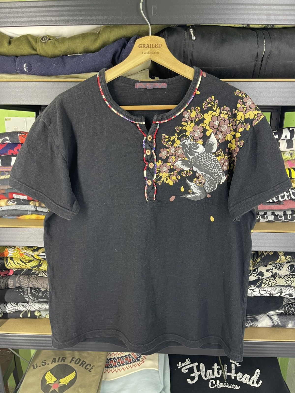 Bullet Noise Vintage 90's Bullet Noise Fish Koi Big Design Shirt Tee Size US L / EU 52-54 / 3 - 2 Thumbnail