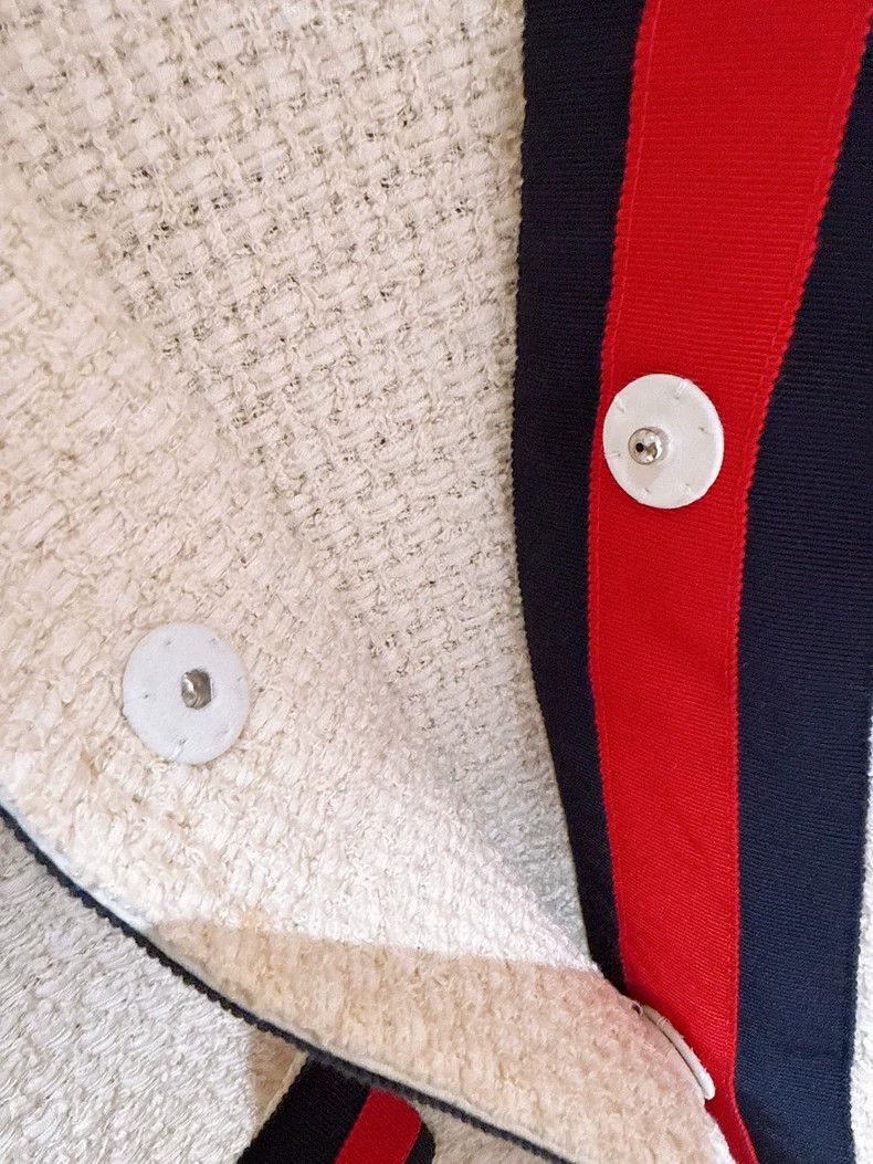 Gucci Gucci Red and blue stripe contrasting edge pearl buckle loo Size S / US 4 / IT 40 - 6 Thumbnail