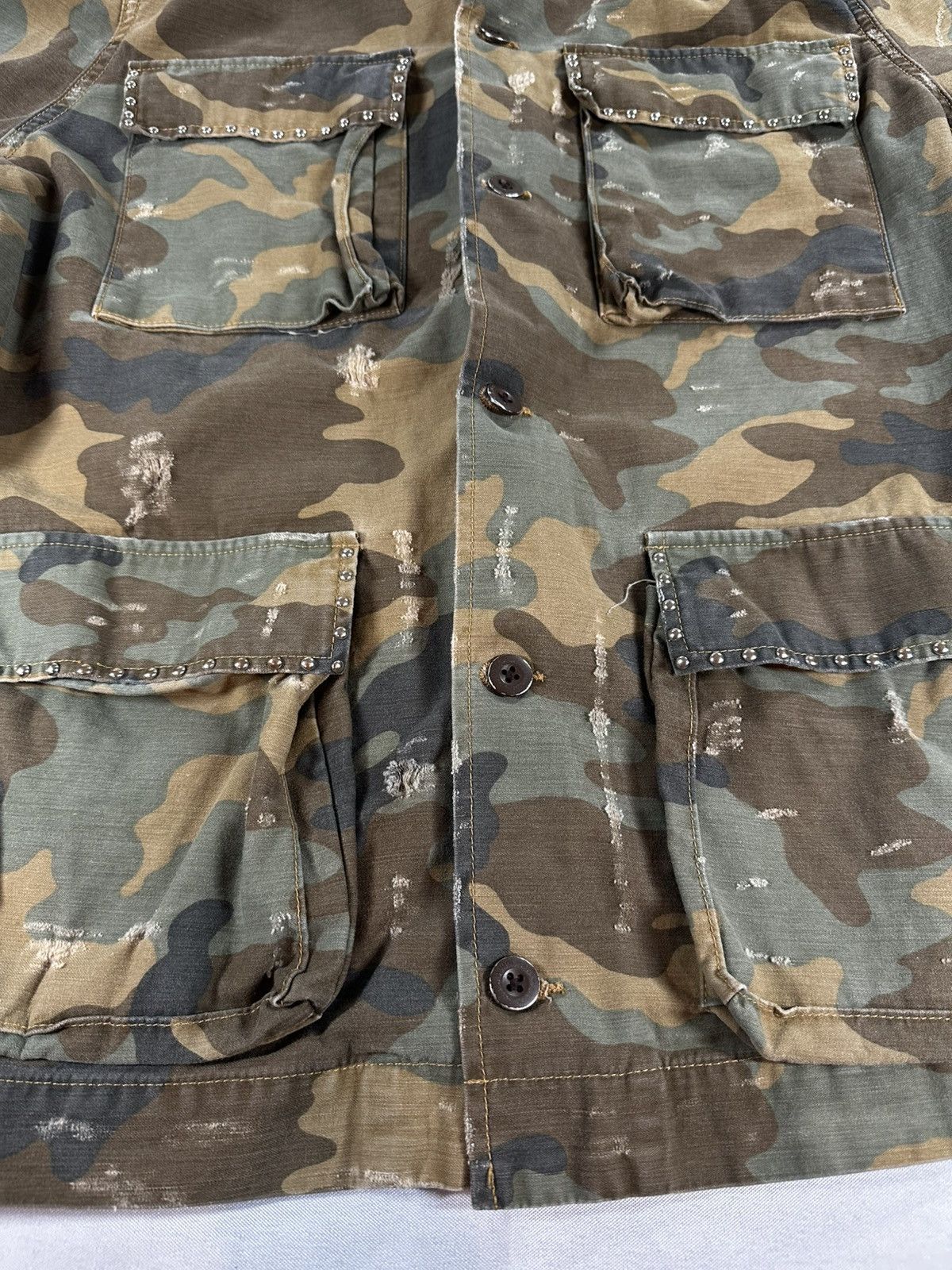 Amiri Amiri Studded Distressed Camo Military Jacket XL Made in USA Size US XL / EU 56 / 4 - 6 Thumbnail