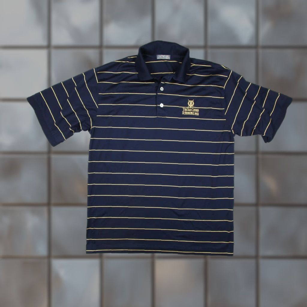 Vintage St Andrews Links Polo Shirt Mens M Navy Stripe Golf The Old Course Italy Size US M / EU 48-50 / 2 - 1 Thumbnail