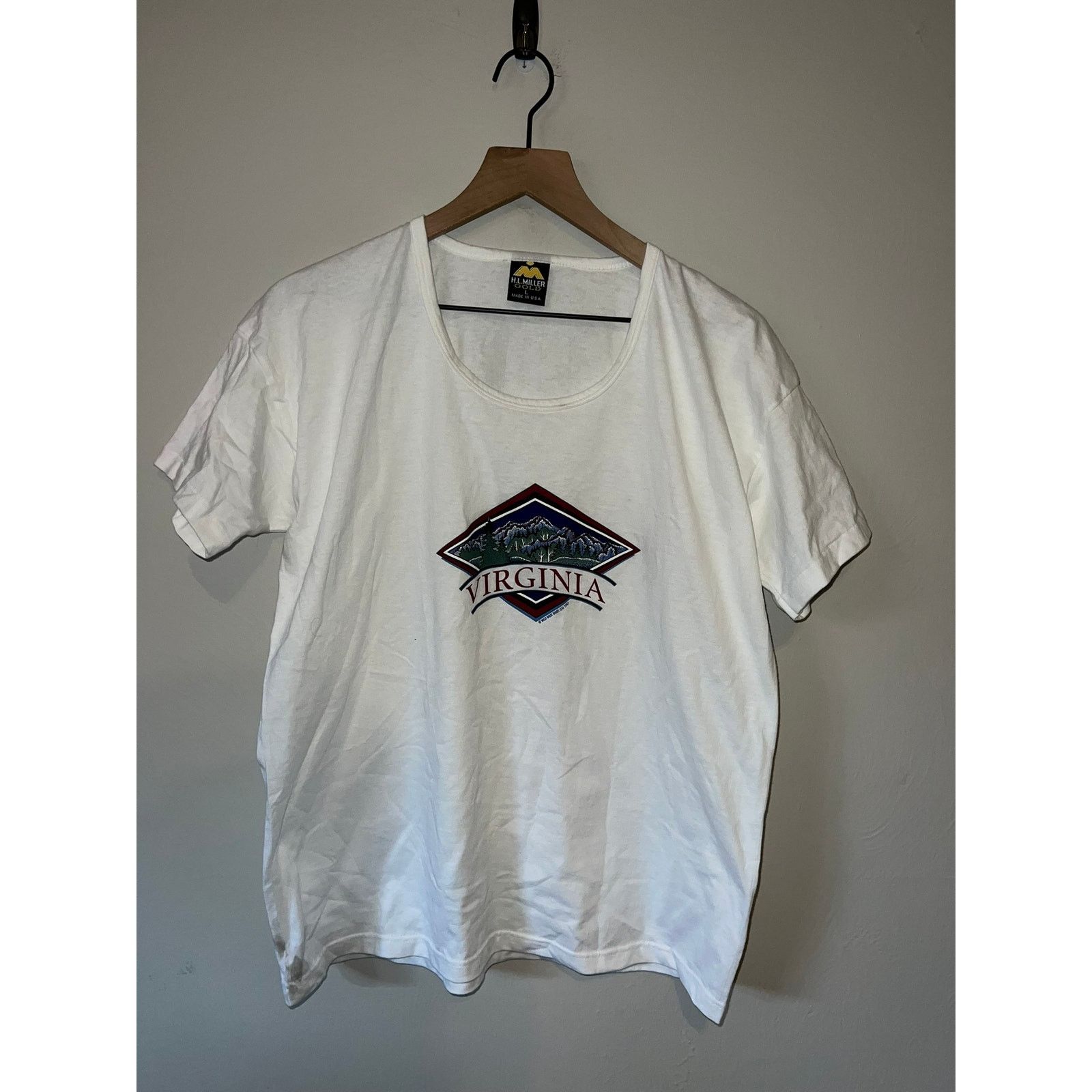 Vintage Womens Vintage Virginia Shirt White Tee Top Women 90s Large Size L / US 10 / IT 46 - 1 Thumbnail