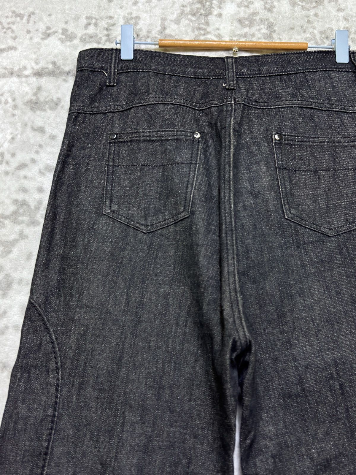 Japanese Brand CONTRACTE Long Rise Crotch Panel Denim Avant Garde Pants Size US 32 / EU 48 - 9 Thumbnail