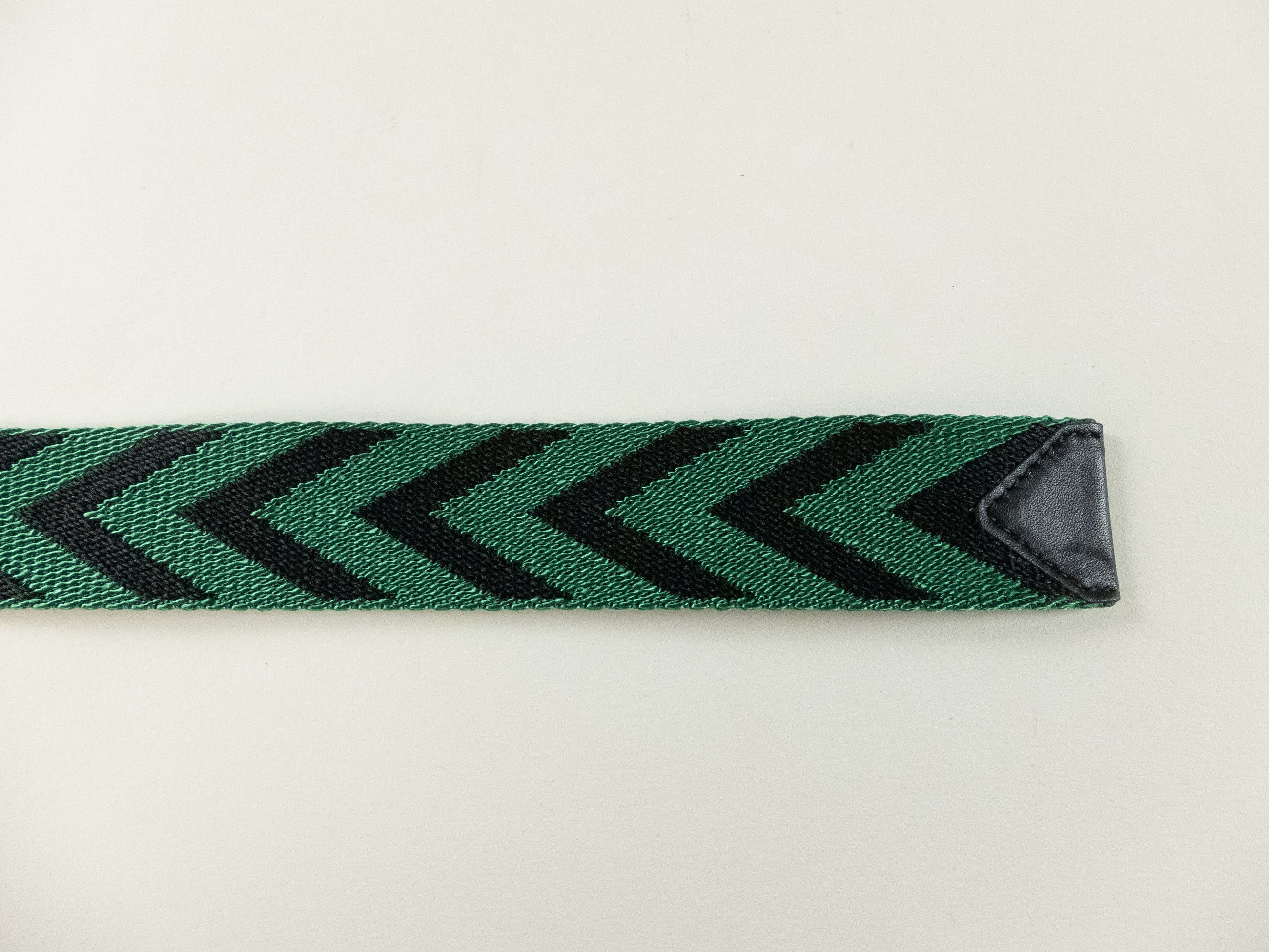 Bottega Veneta BOTTEGA VENETA green black chevron fabric woven belt Size ONE SIZE - 10 Thumbnail