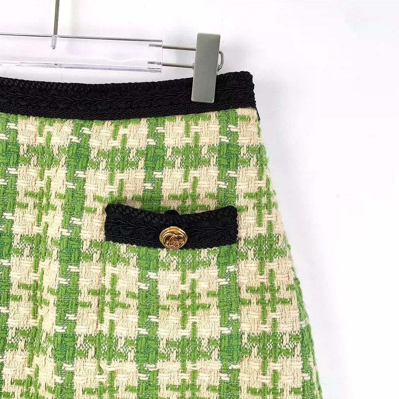 Gucci Gucci Light green wool braided tweed casual skirt Size 27" / US 4 / IT 40 - 3 Thumbnail
