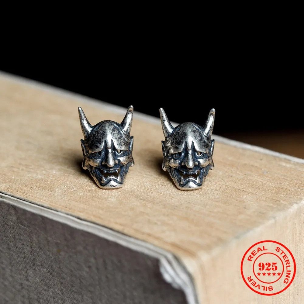 Jewelry Tiny Skull Devil Stud Earrings 925 Sterling Ear Charms Gift Size ONE SIZE - 3 Thumbnail