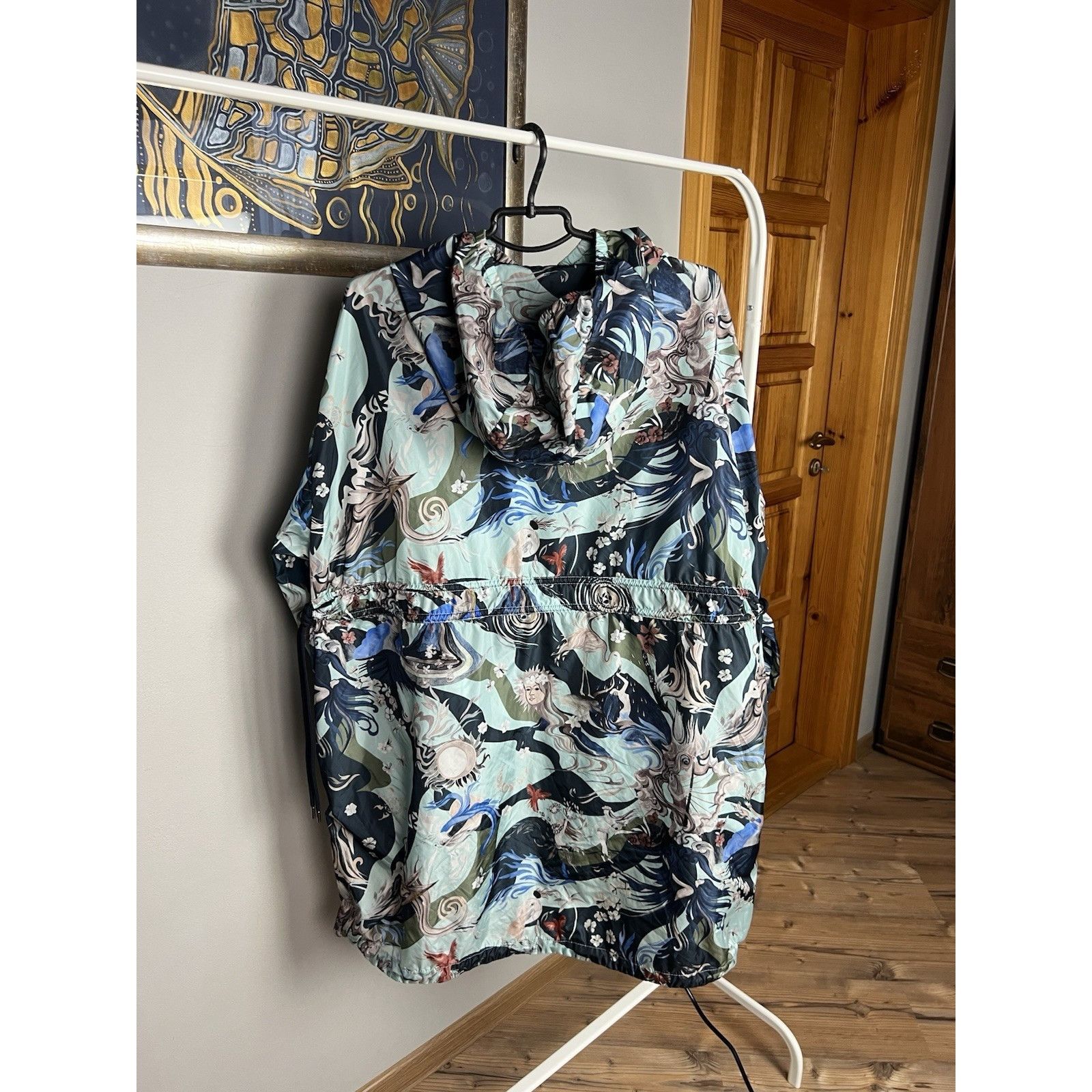 Moncler Moncler Lichen Women`s Blue Long Rain Coat Windbreaker Jacke Size M / US 6-8 / IT 42-44 - 8 Thumbnail