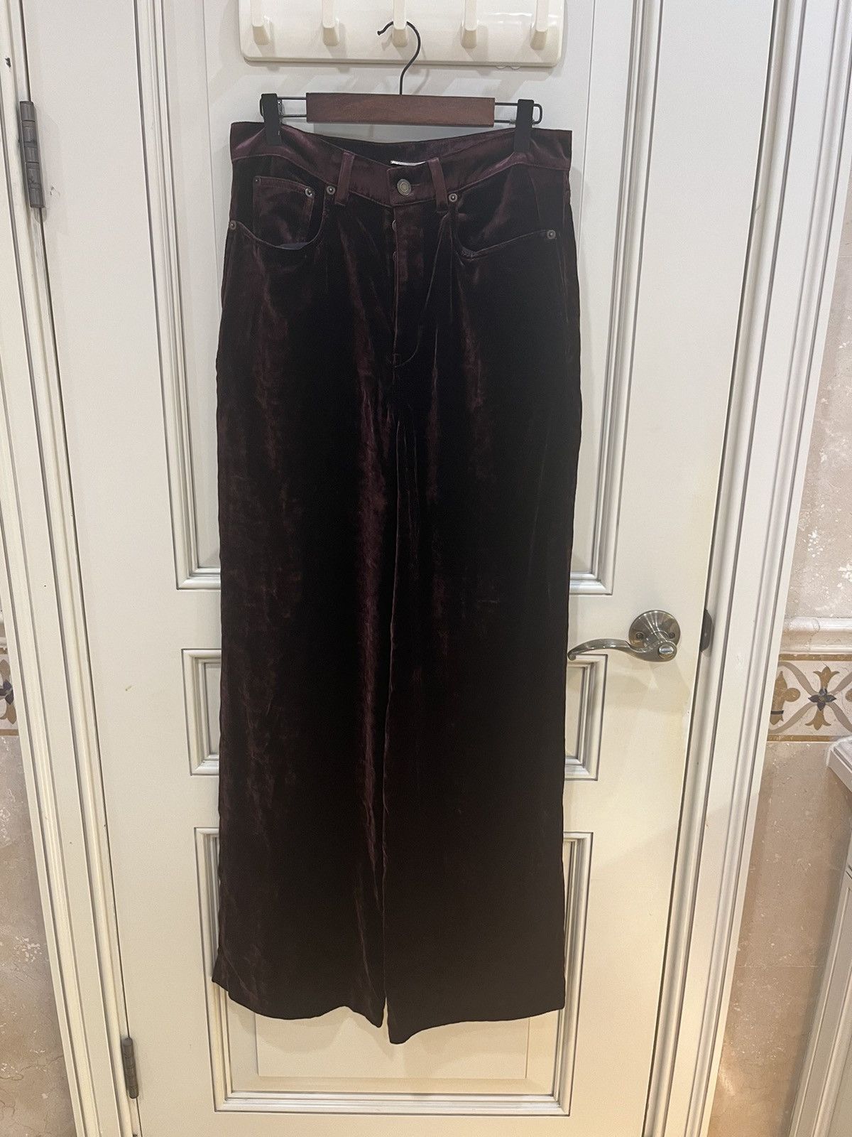 Saint Laurent Paris velvet wide legged pants size30 Size US 30 / EU 46 - 4 Thumbnail