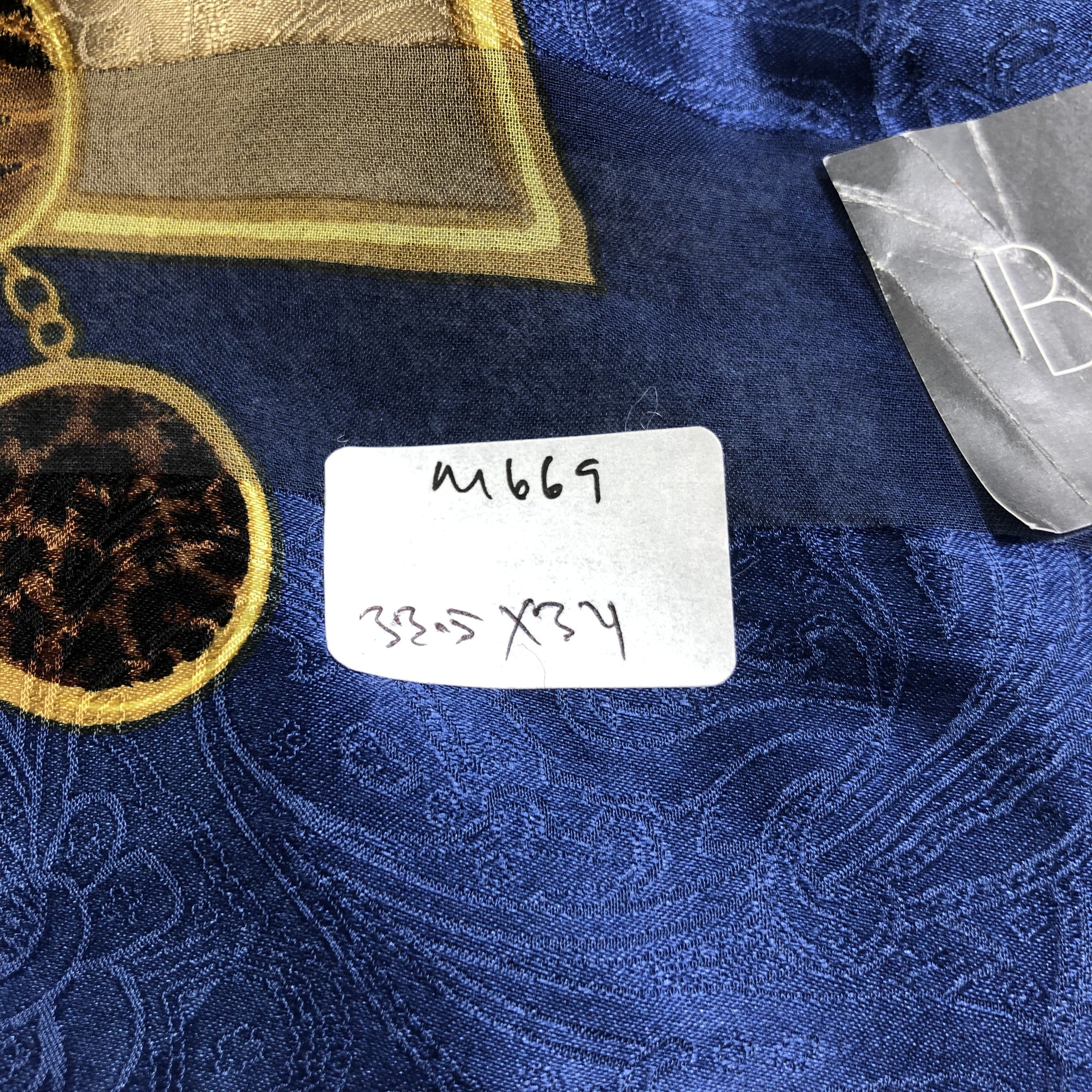 Japanese Brand Basile Gold Chains Slit Thread Silk Scarf M669 Size ONE SIZE - 7 Thumbnail