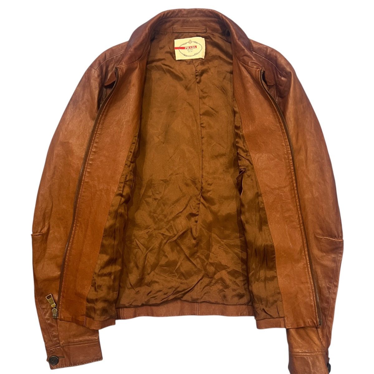 Prada PRADA Vintage Leather Zip-up Jacket Size US M / EU 48-50 / 2 - 3 Thumbnail
