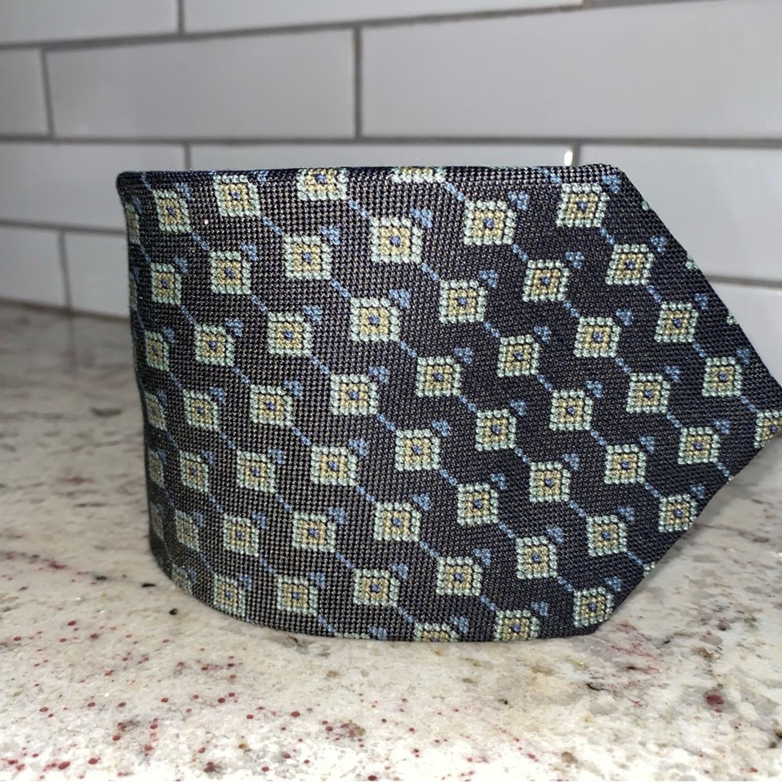 Ermenegildo Zegna ERMENEGILDO ZEGNA $220 Mens Brown Print Silk Necktie Tie Size ONE SIZE - 2 Thumbnail